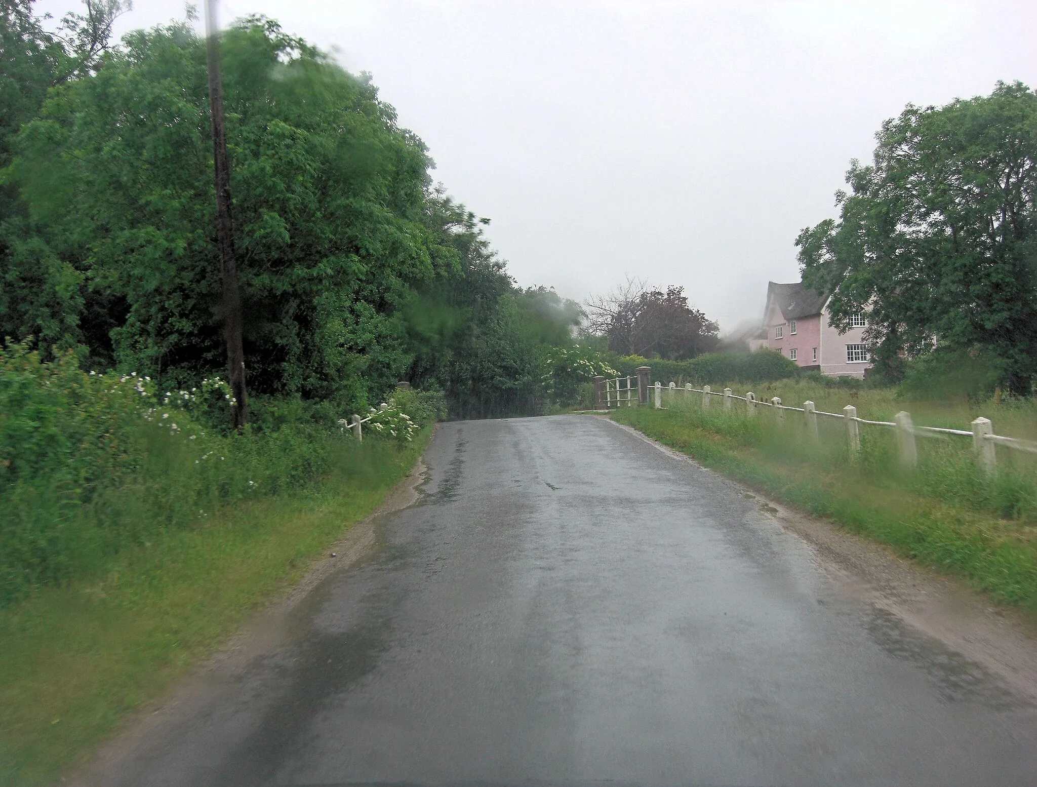 Photo showing: Brandeston Road crosses Brandeston Bridge