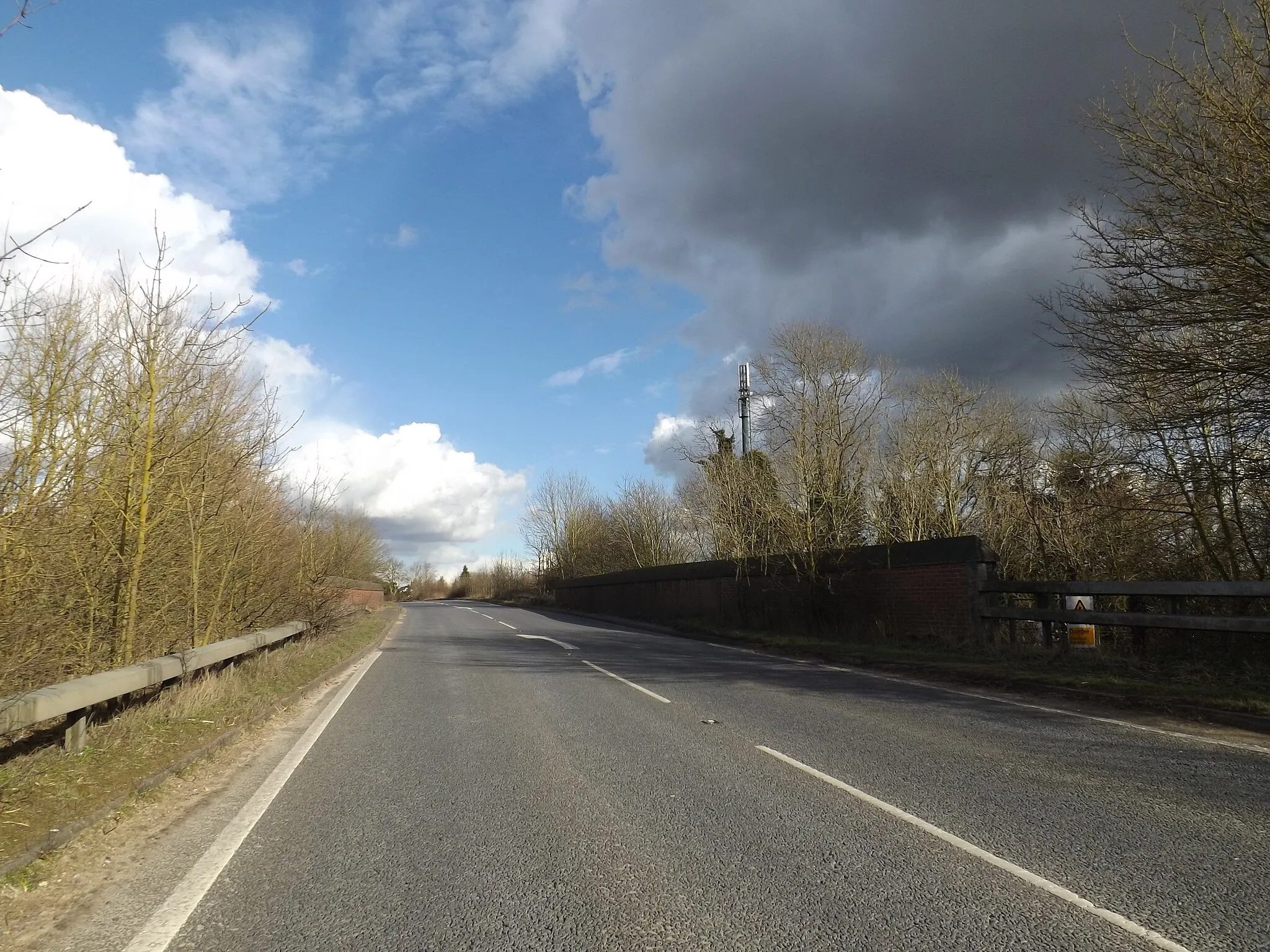 Photo showing: A143 Old Bury Road & Railway Bridge