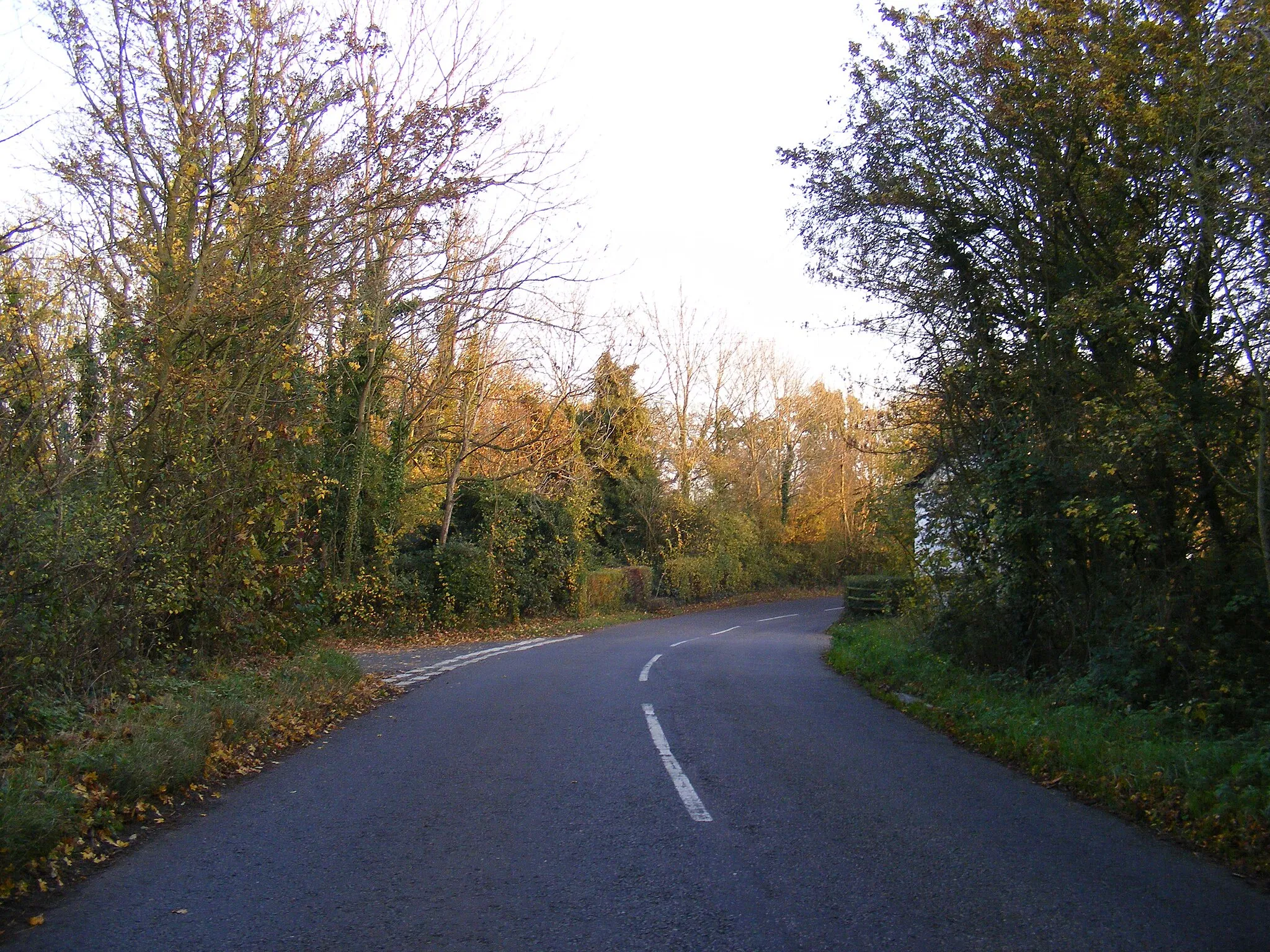 Photo showing: B1118 at the junction with Church Road, Brundish