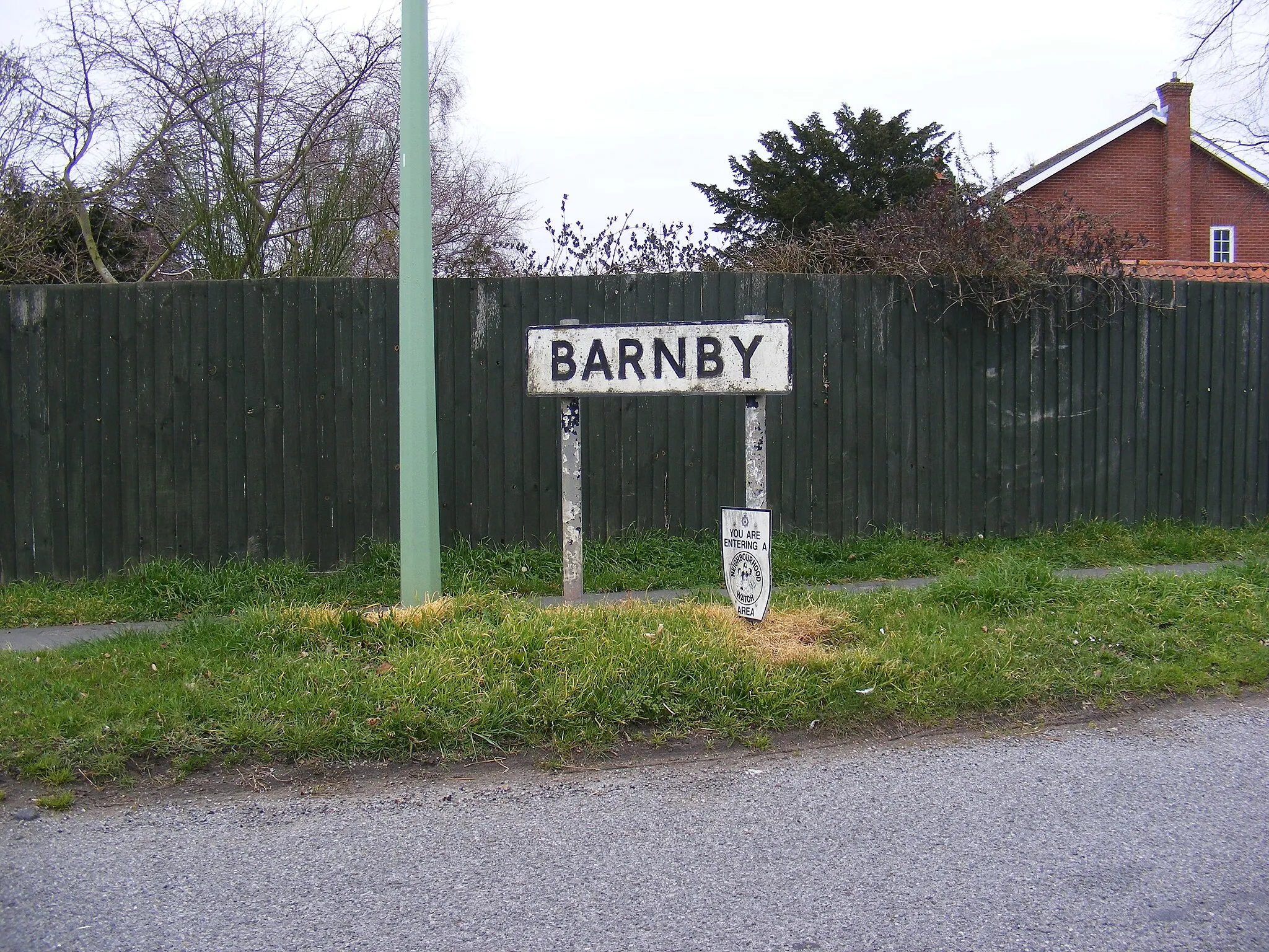 Photo showing: Barnby name sign