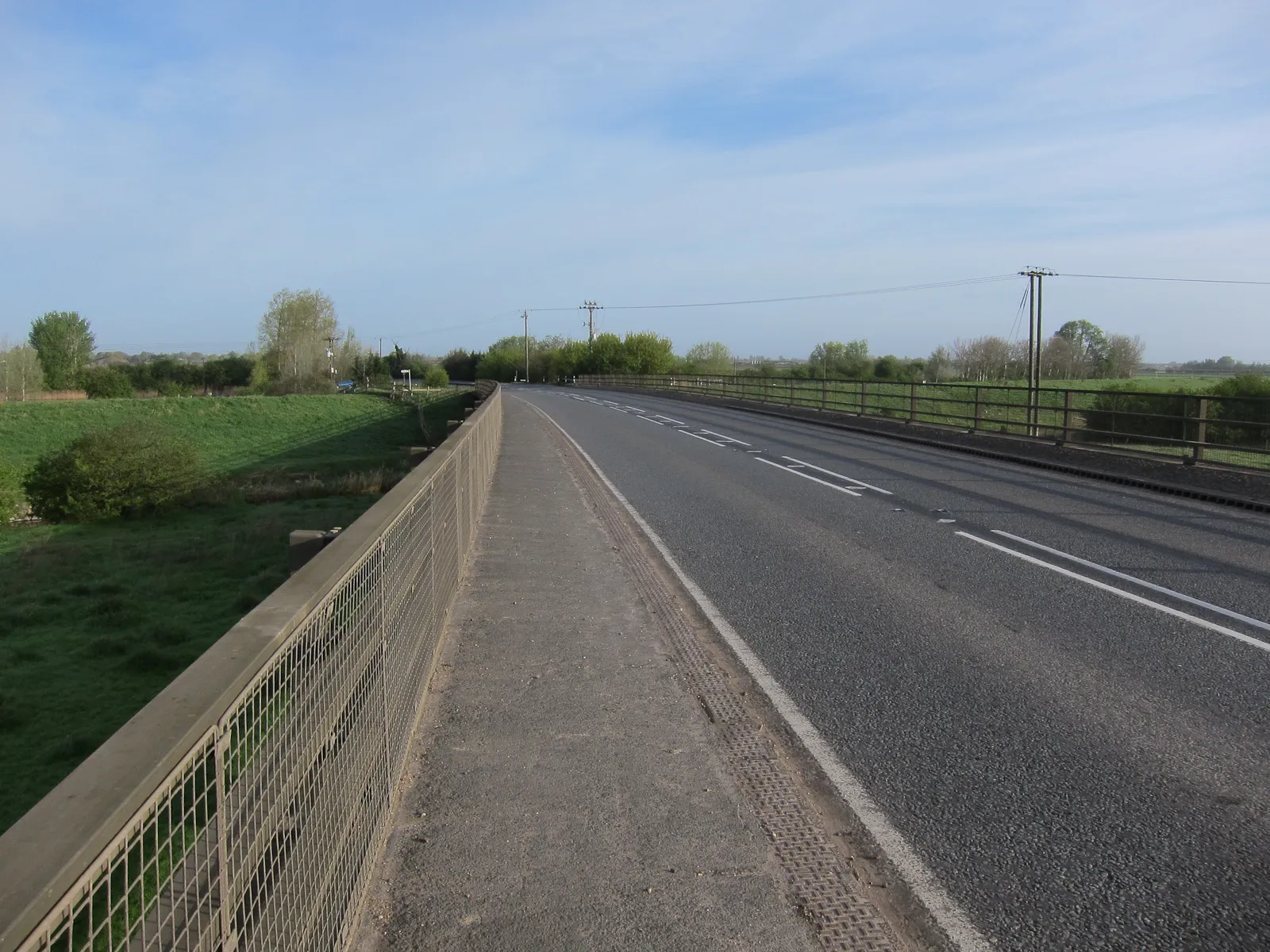 Photo showing: A142 crossing the Ouse Washes