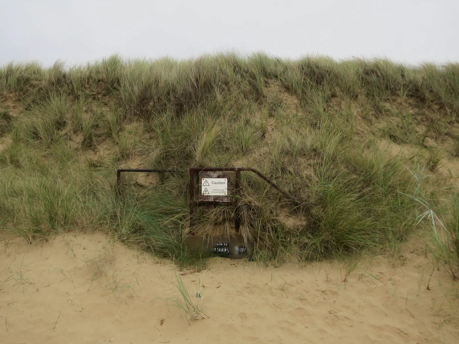 Photo showing: Caution! Drifting sand concealing steps