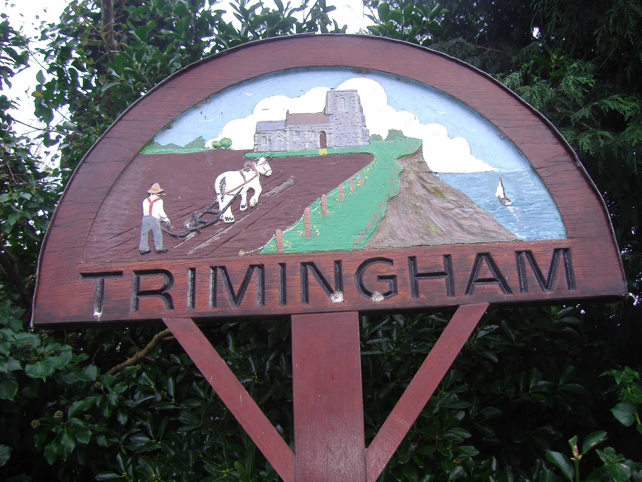 Photo showing: A Digital Photograph of the Village sign of Trimingham, Norfolk, taken on the 10th November by stavros1