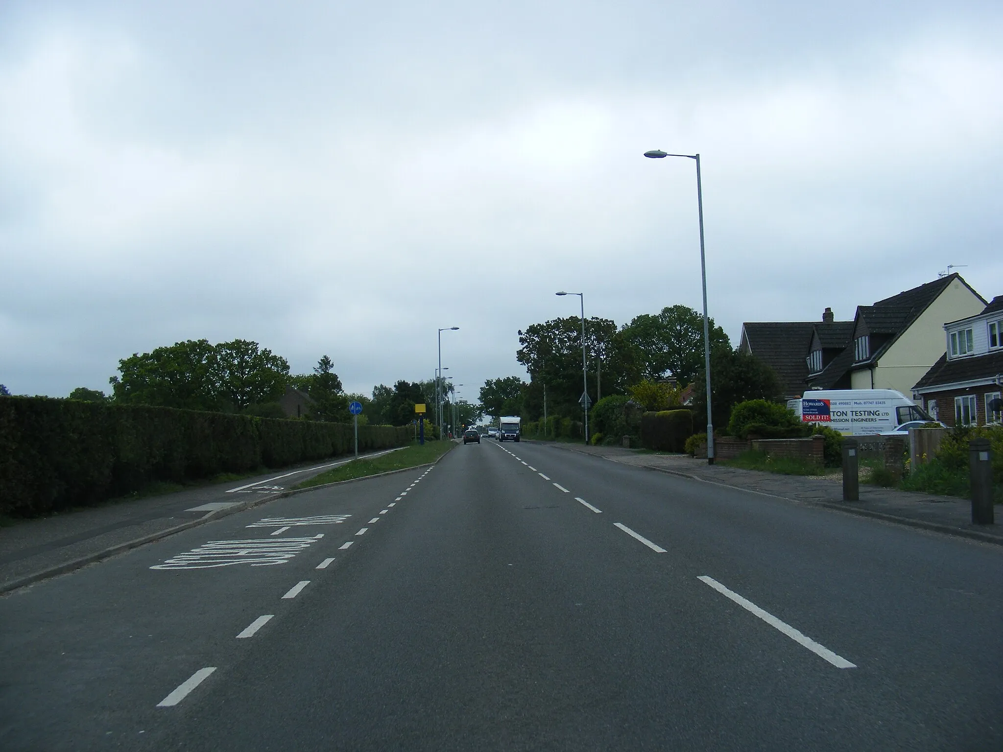 Photo showing: B1332 Norwich Road & Gatso Speed Camera