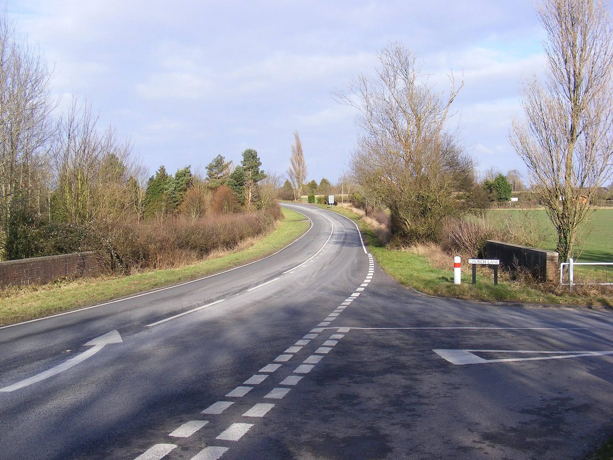 Photo showing: A145 London Road, Weston Looking towards Beccles