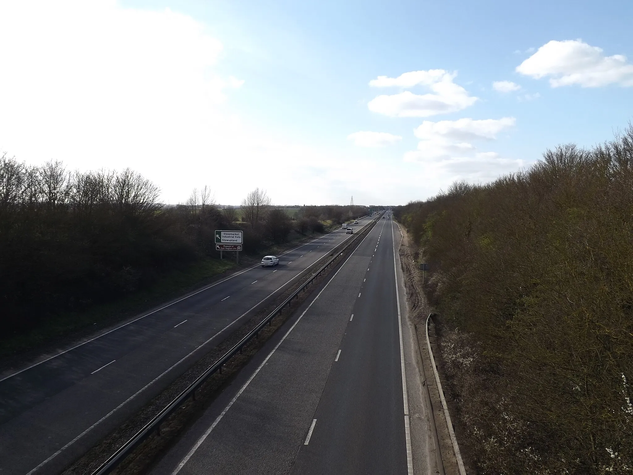 Photo showing: A14 Westbound off Pound Road