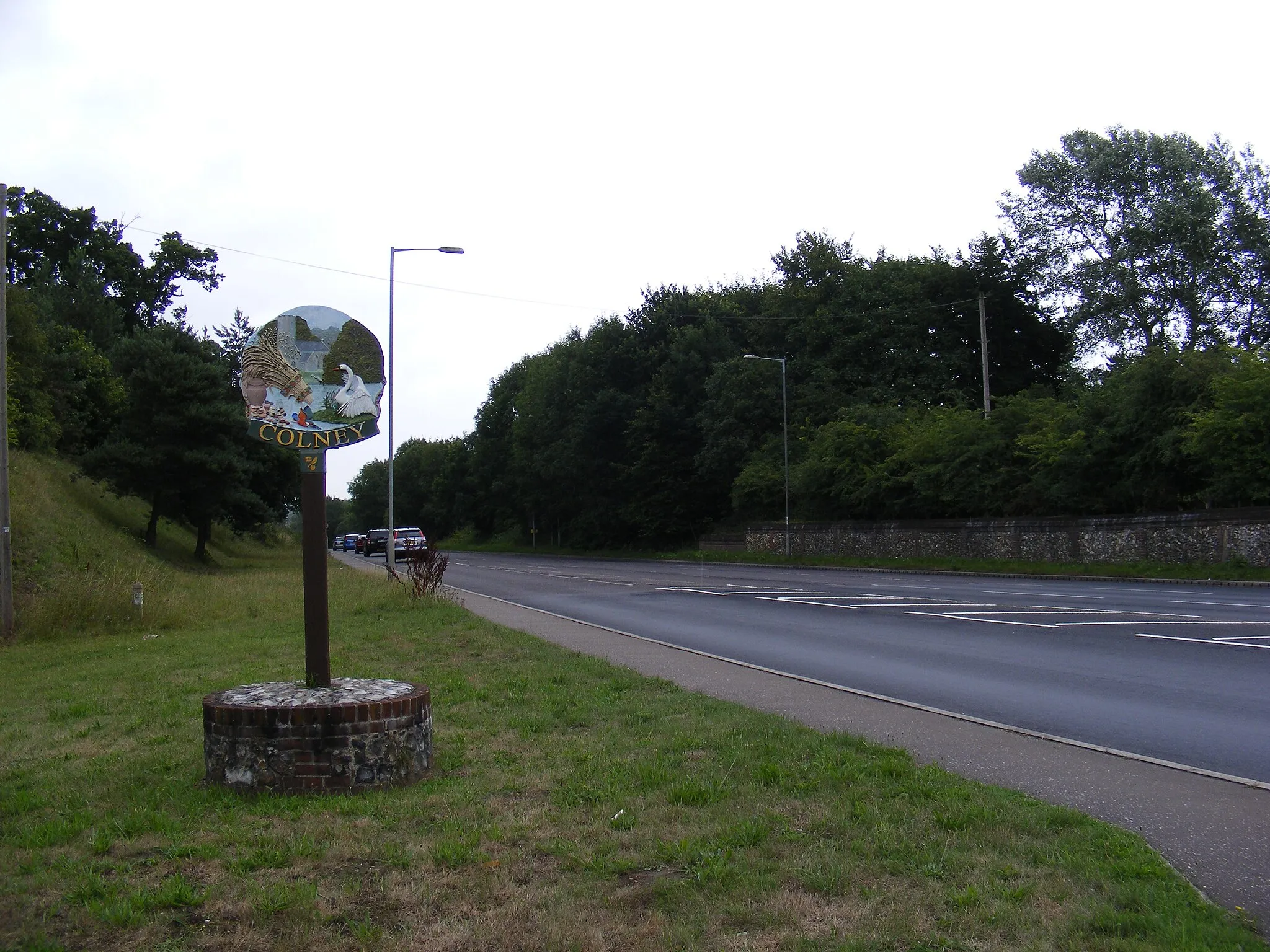 Photo showing: B1108 Watton Road & Colney Village Sign
