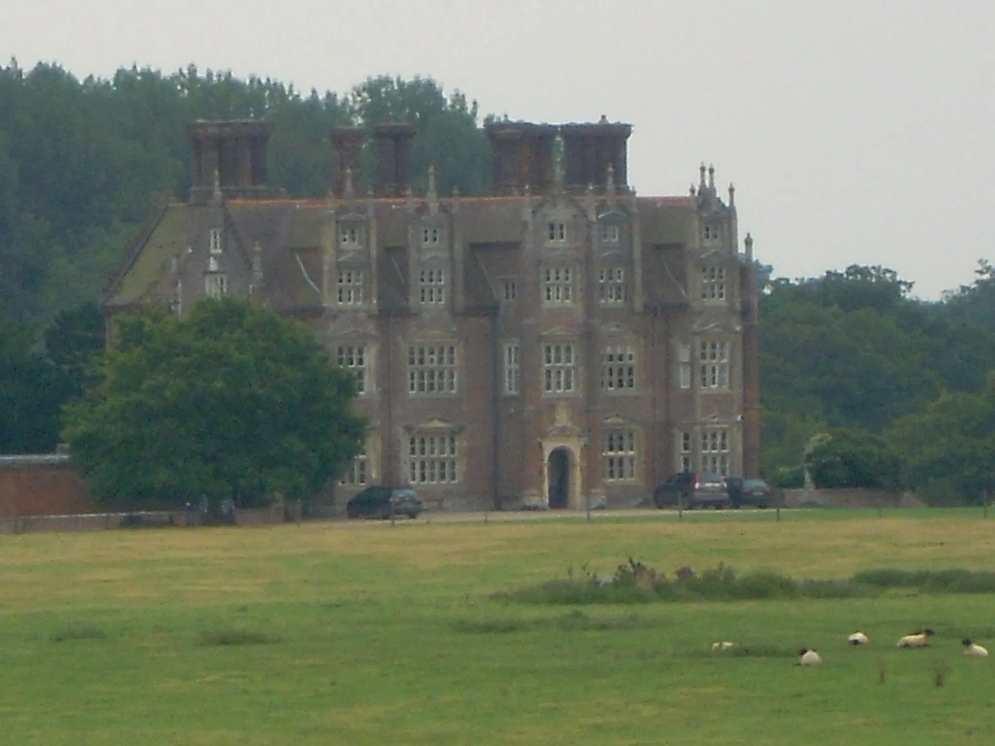 Photo showing: The west elevation of Barningham Hall, Norfolk.