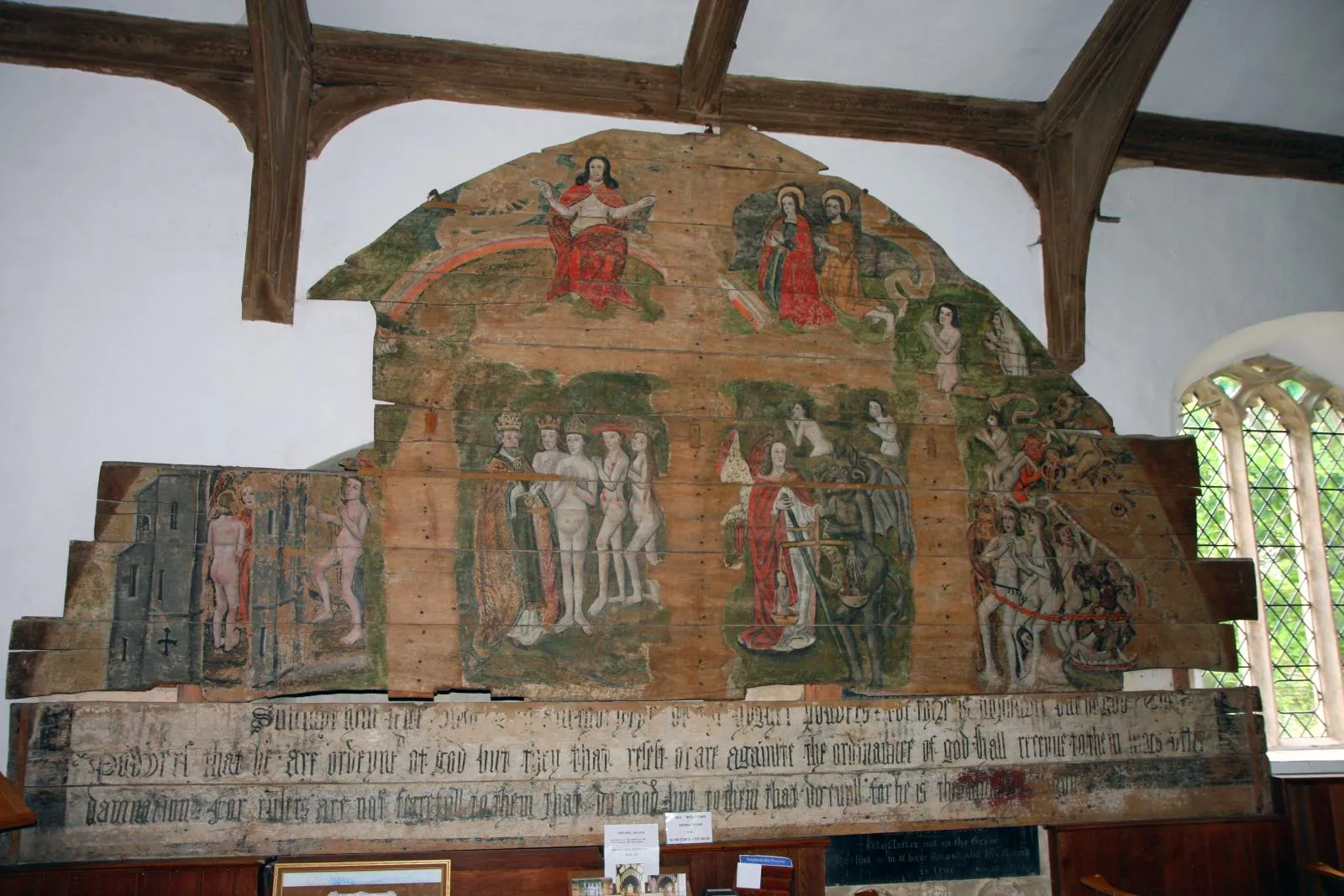 Photo showing: Last Judgement painting in Wenhaston Church, painted in 1480s