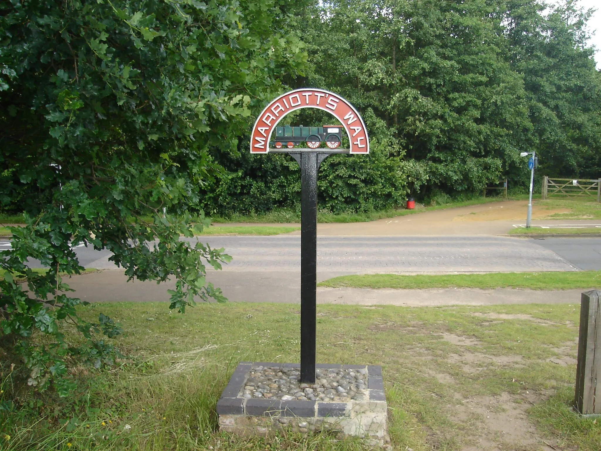 Photo showing: Picture of village sign, Marriott's Way, Thorpe Marriott, Norfolk