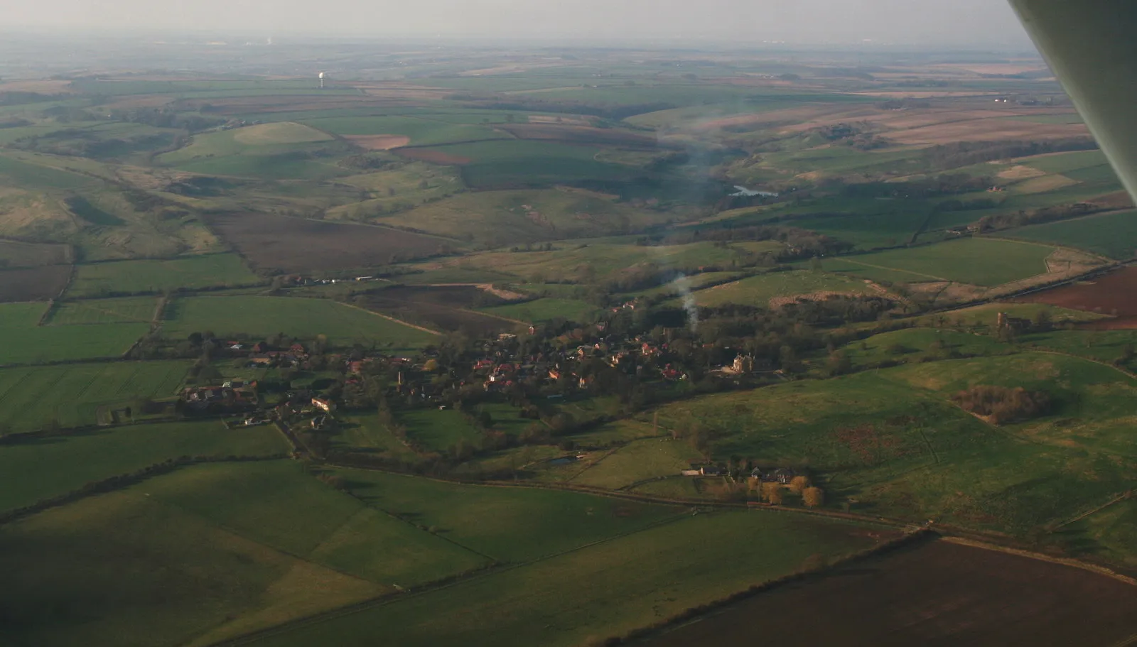 Photo showing: Walesby and the Wolds to the North: aerial 2015