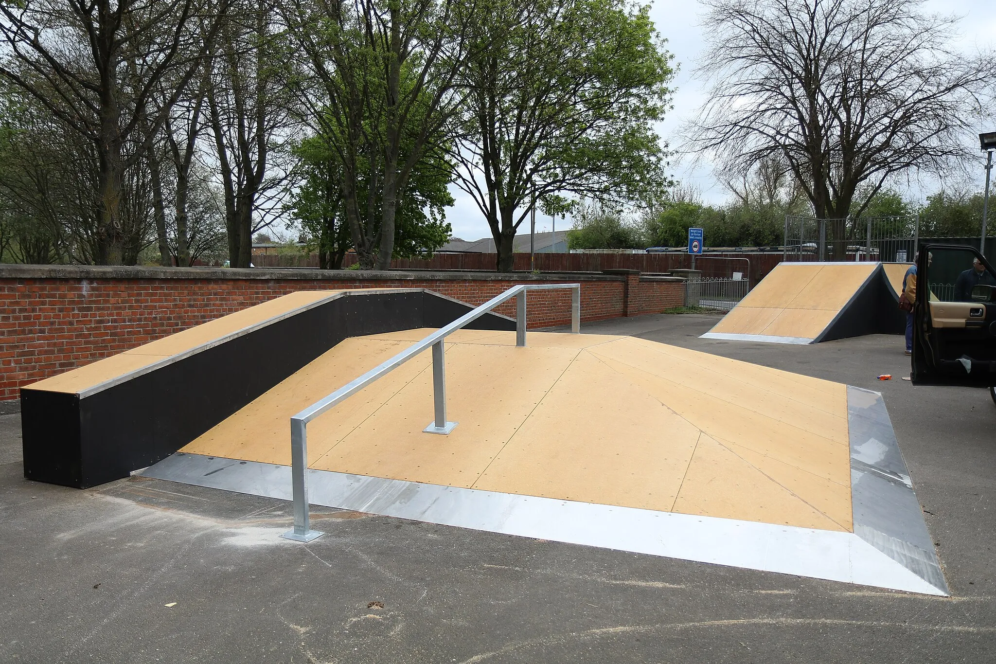 Photo showing: The new Pyramidal Funbox at Norton & Malton Skatepark built by King Ramps and Ryan Swain in 2022