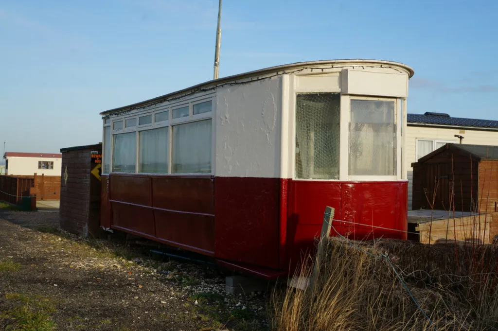 Photo showing: A former tram at Skipsea Cliff, Holderness