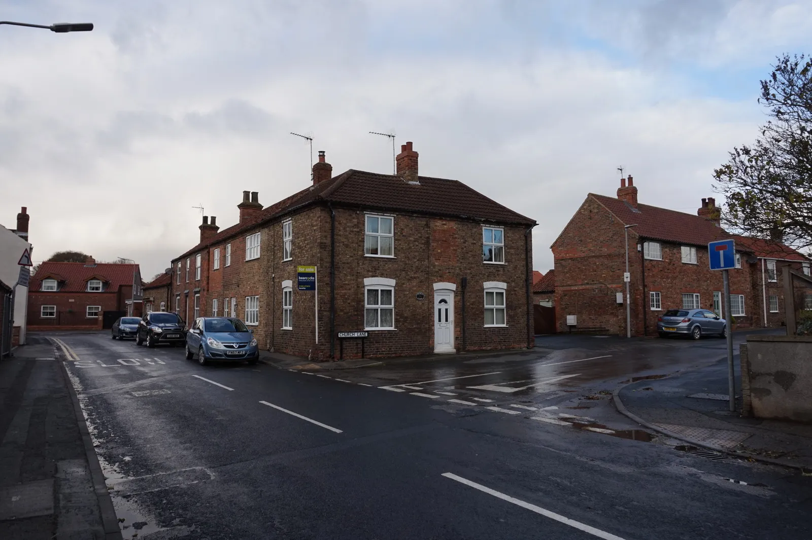 Photo showing: Main Street at Church Lane, Brandesburton