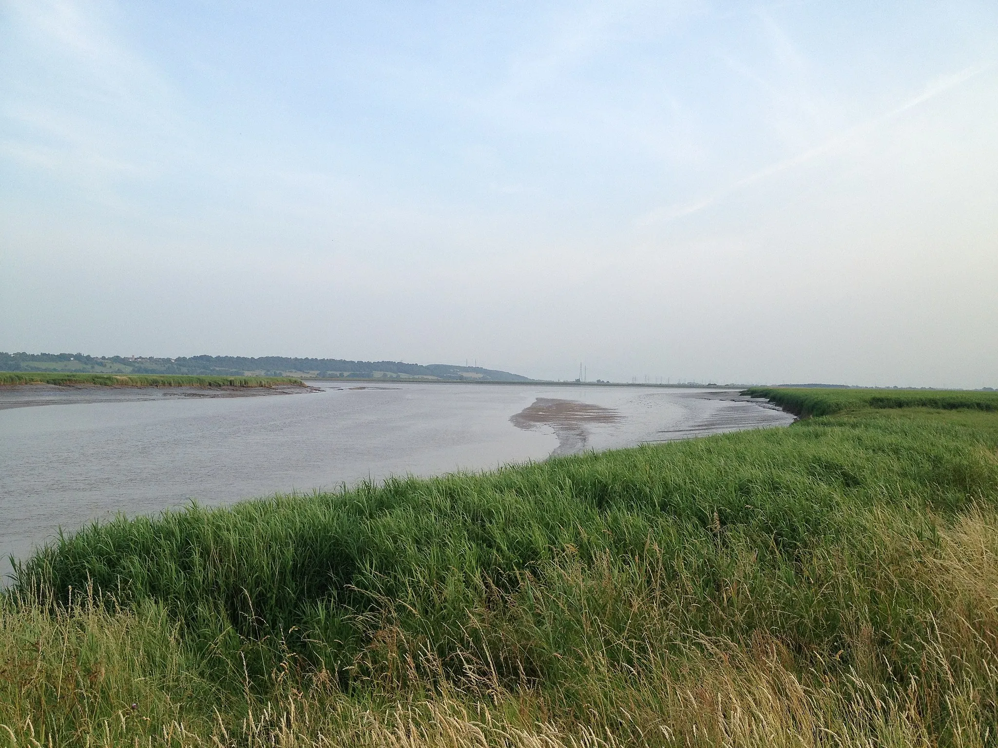 Photo showing: Looking west from the river bank at Faxfleet, East Riding of Yorkshire, England.
