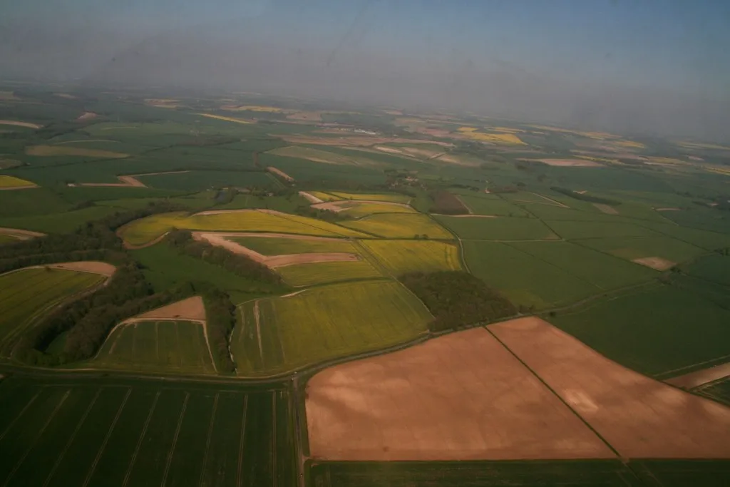 Photo showing: Across the B1225 SW of Stainton le Vale: aerial 2018