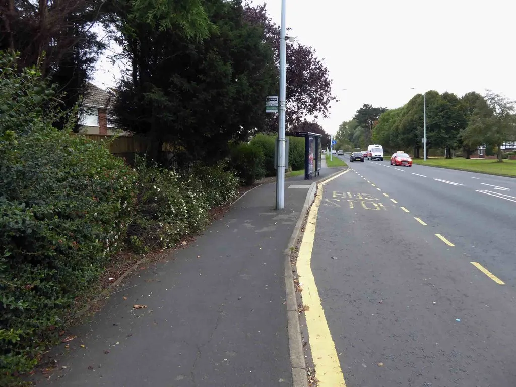 Photo showing: Bus stop on Great Coates Road A1136