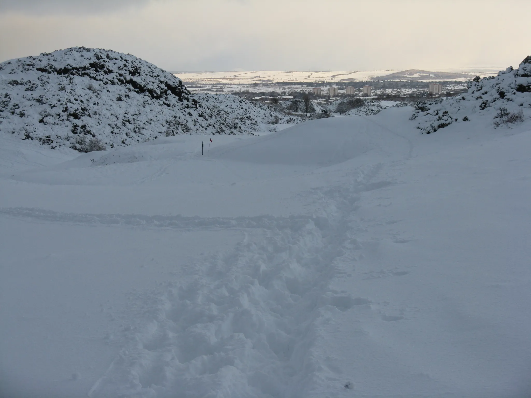 Photo showing: Braid Hills - tracks in the snow