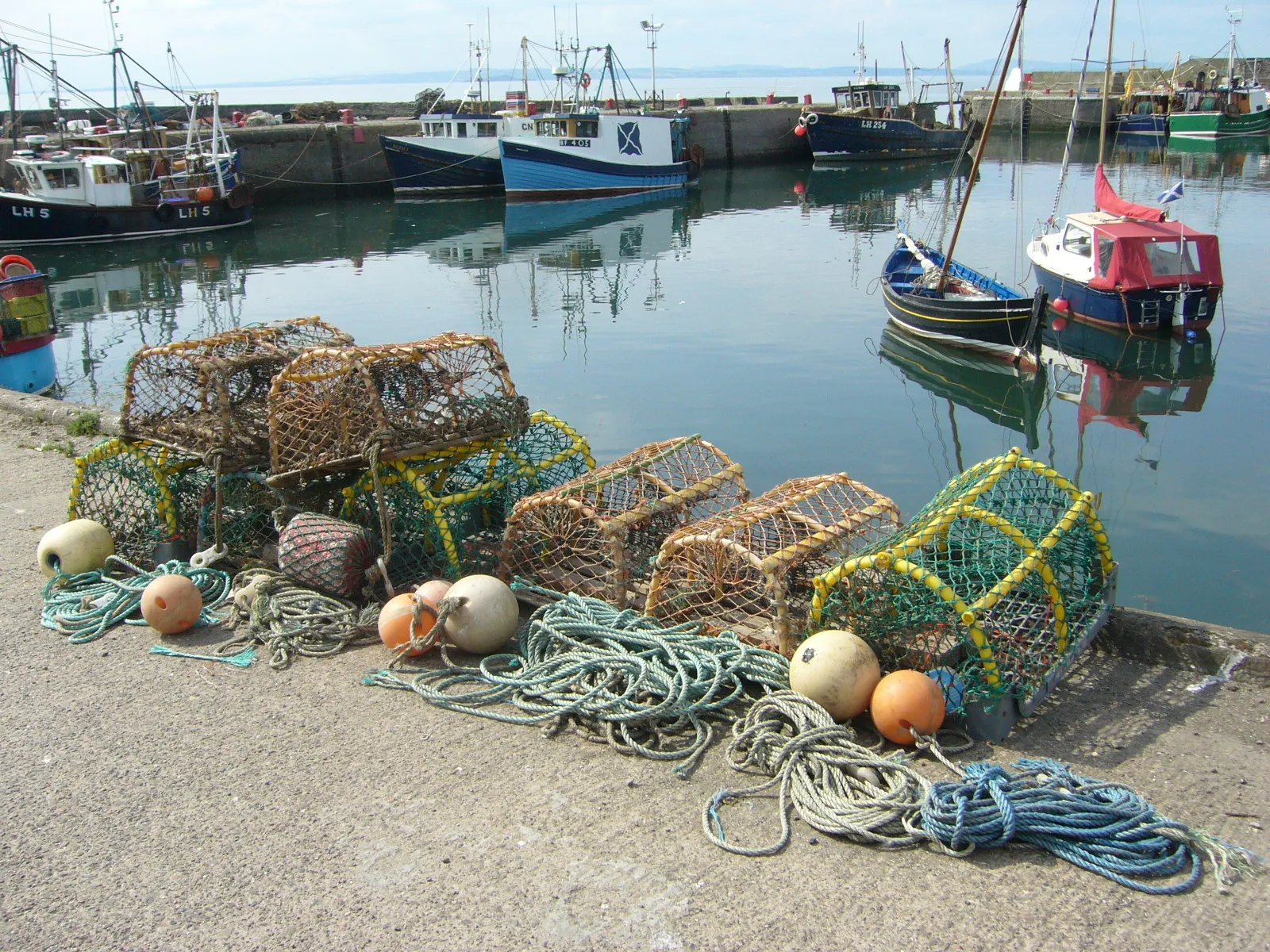 Photo showing: Lobster creels at Port Seton Harbour