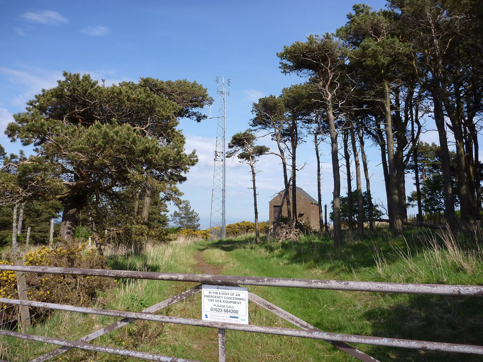 Photo showing: East Lothian Landscape : The Mast On Brunt Hill, near Dunbar