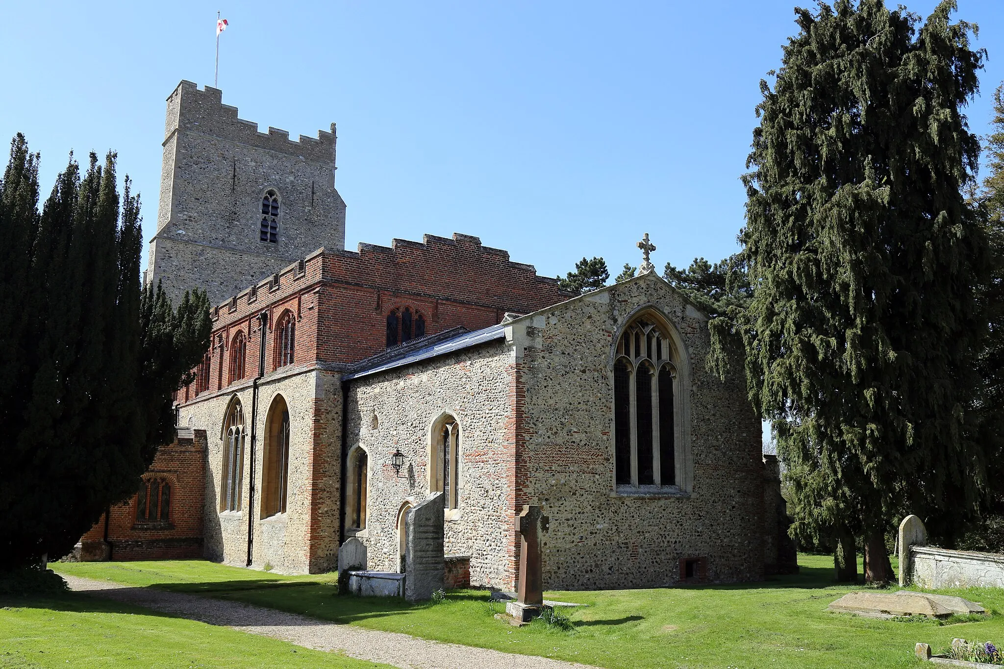 Photo showing: Church of St Mary, High Easter, Essex, England - from the south-west