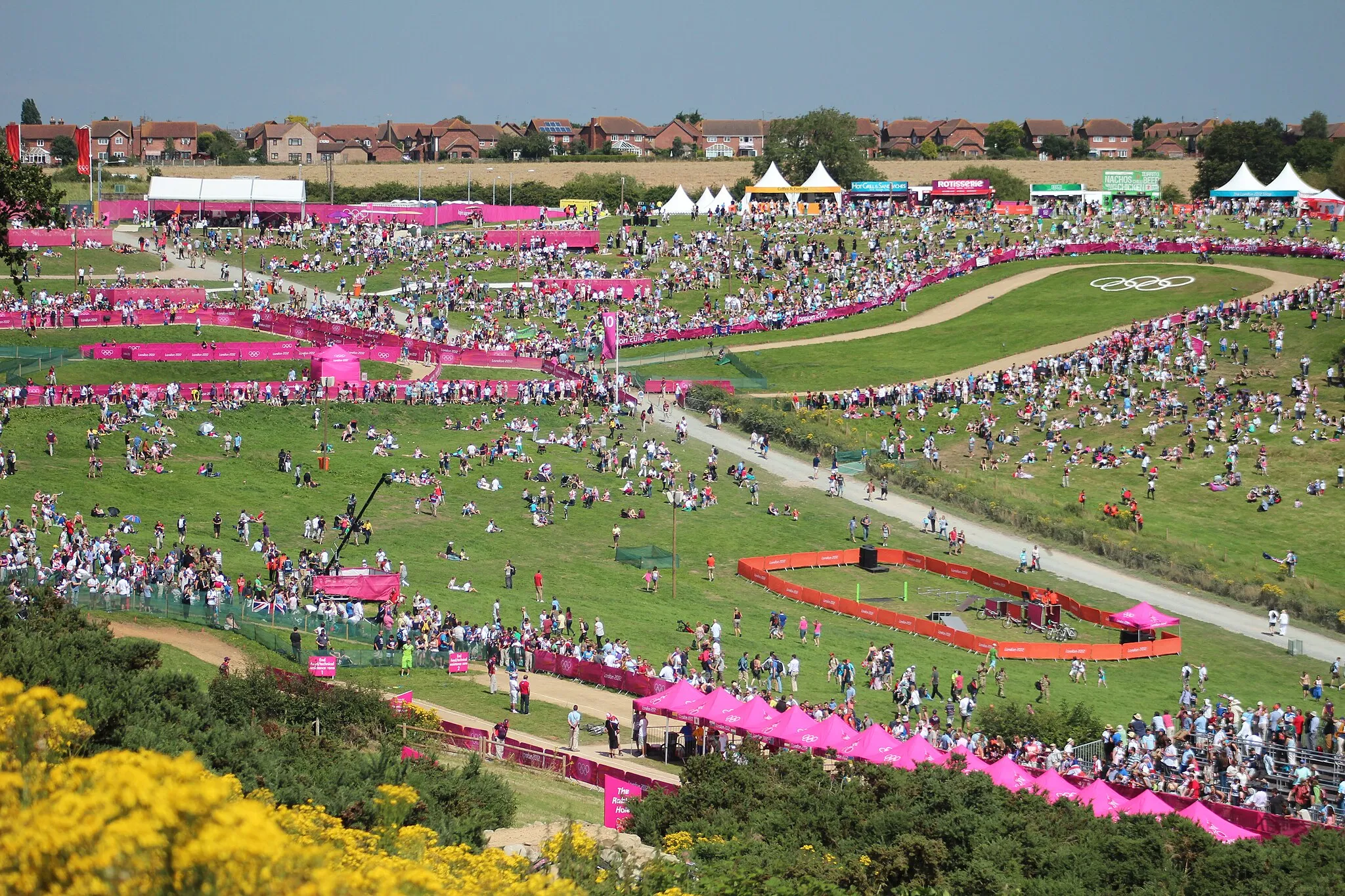 Photo showing: Hadleigh Farm MTB venue during the 2012 Summer Olympics.

11 August 2012  – Women's cross-country race