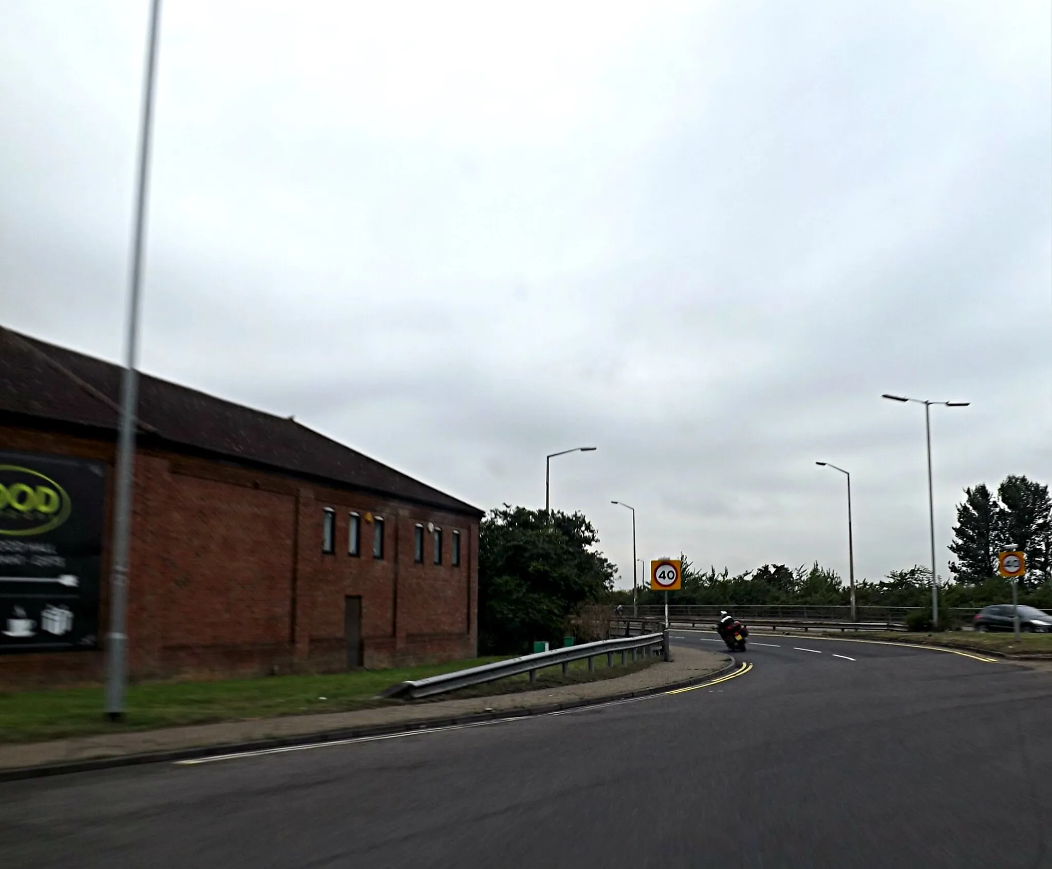 Photo showing: A120 at the Prince of Wales roundabout