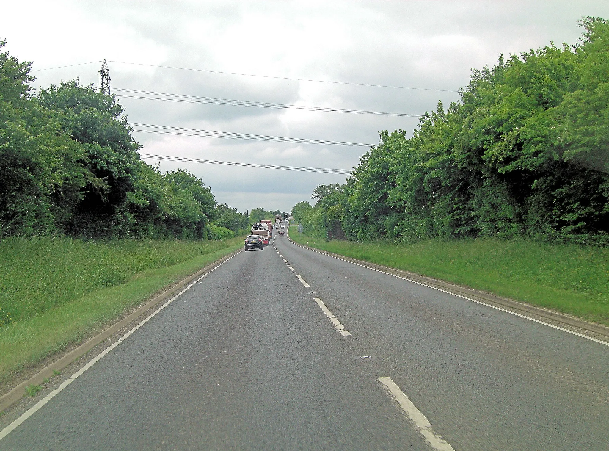 Photo showing: A120 north of Whiteshill Farm