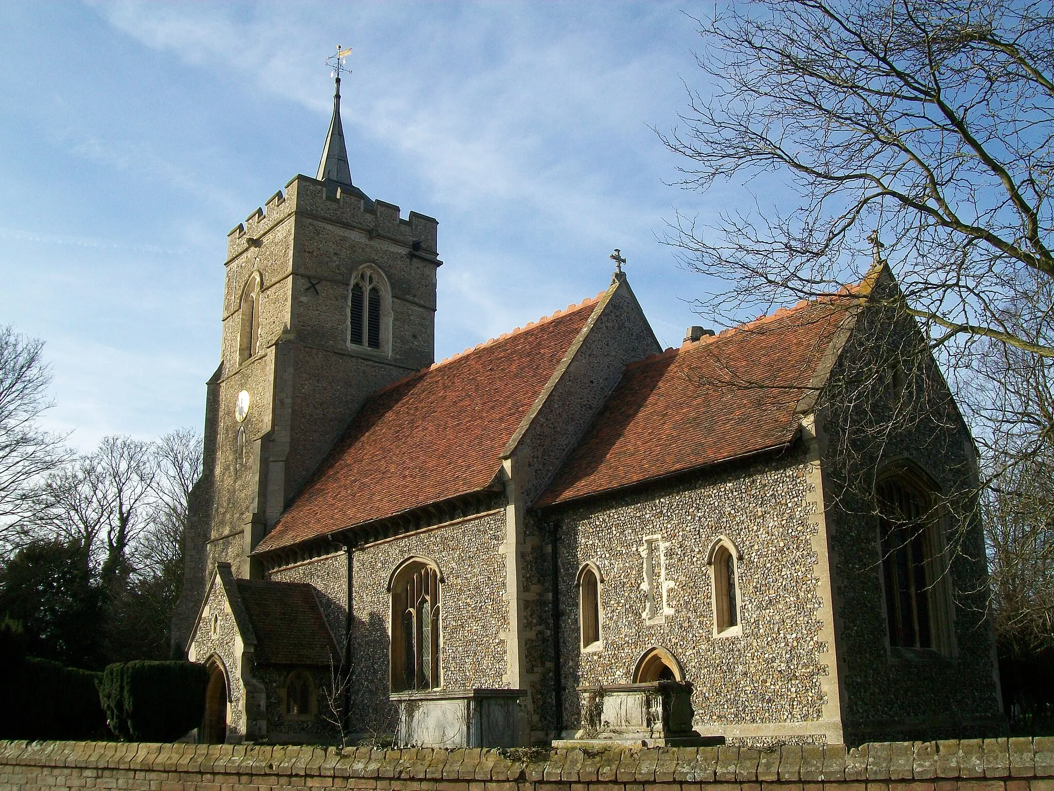 Photo showing: Church of St Mary the Virgin, Westmill, Hertfordshire, 24 February 2011