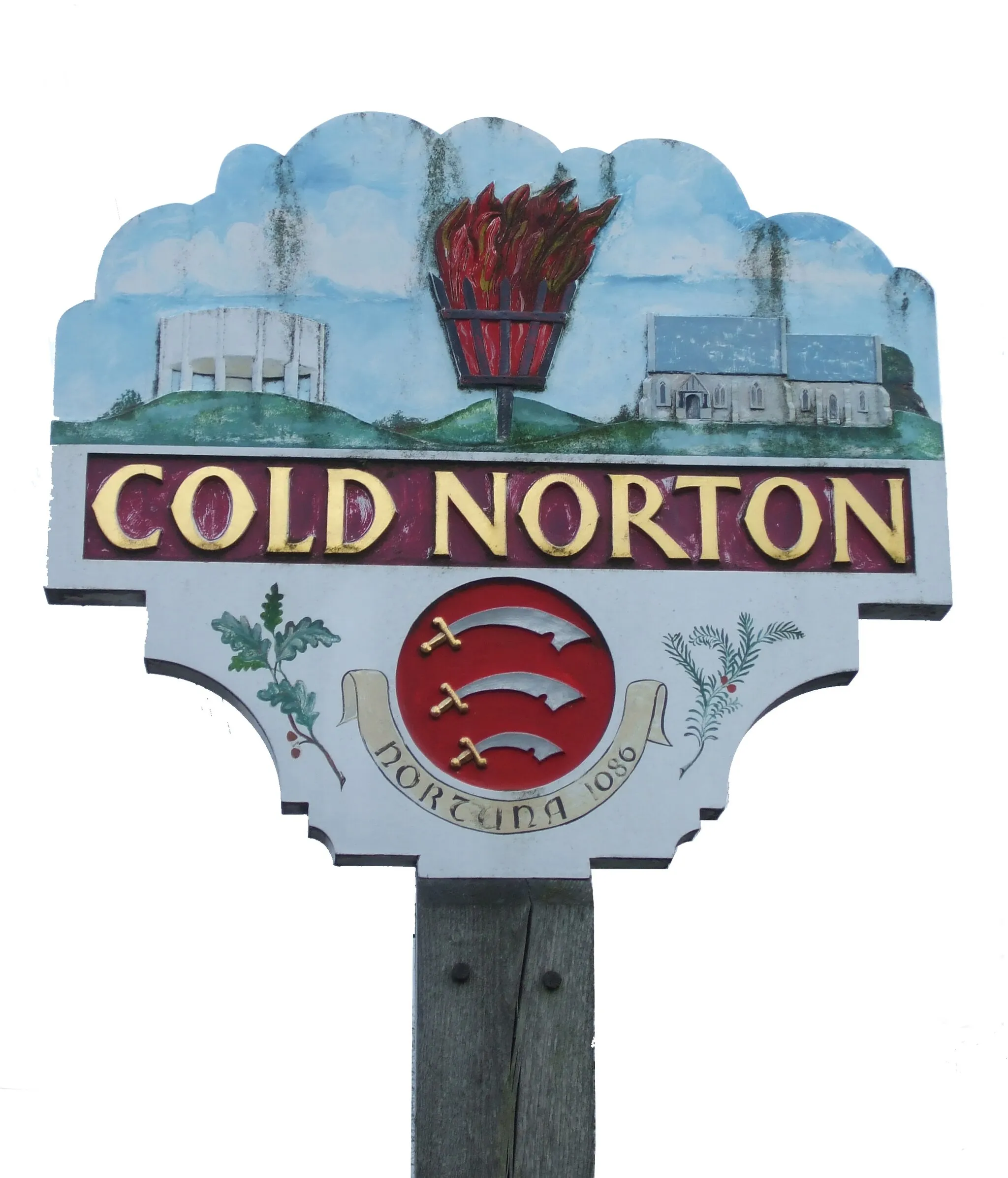 Photo showing: Cold Norton village sign. The sign is located at the junction of St Stephens Road and the Latchingdon Road.