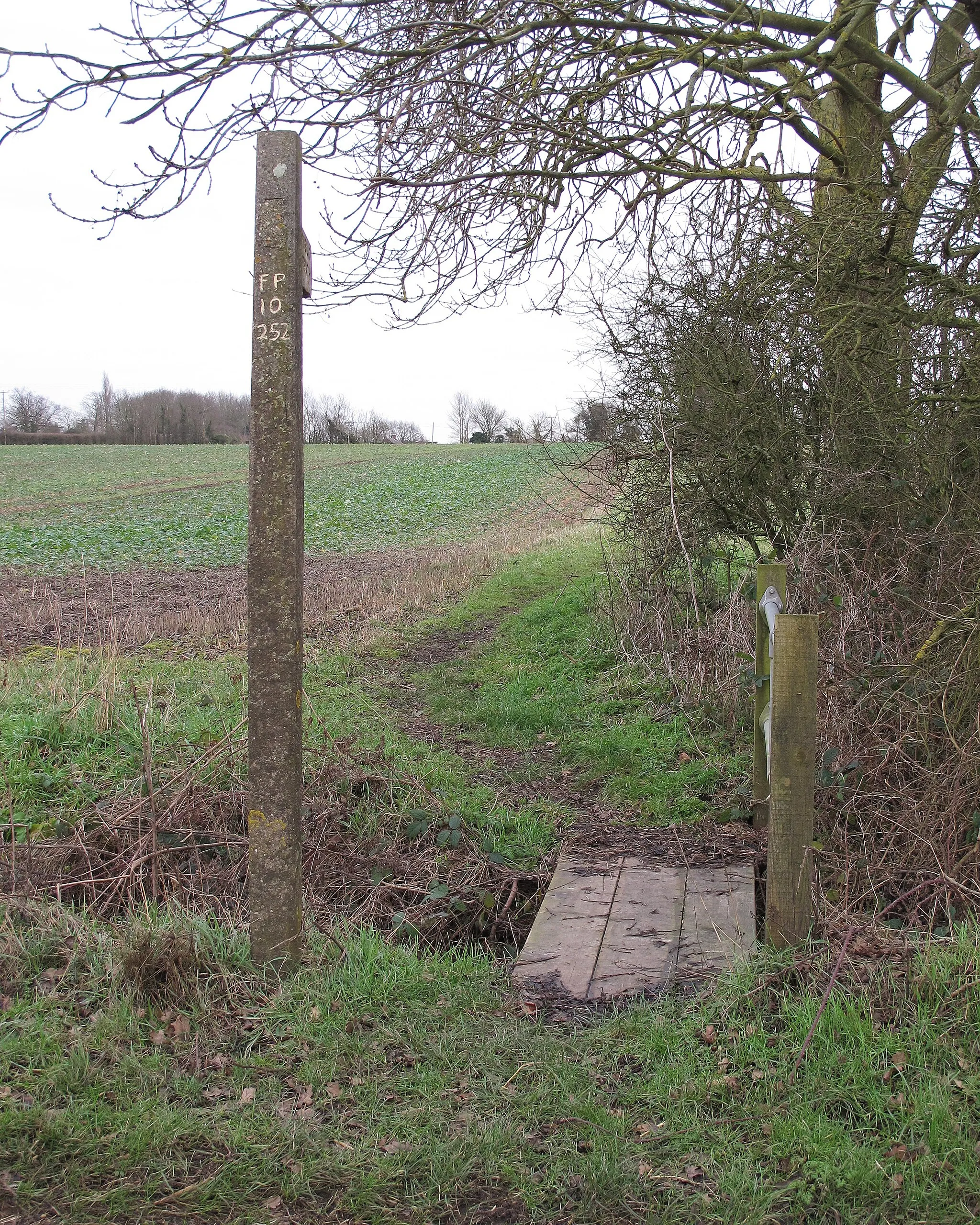 Photo showing: Footpath signpost near Clarks Farm, Little Totham
