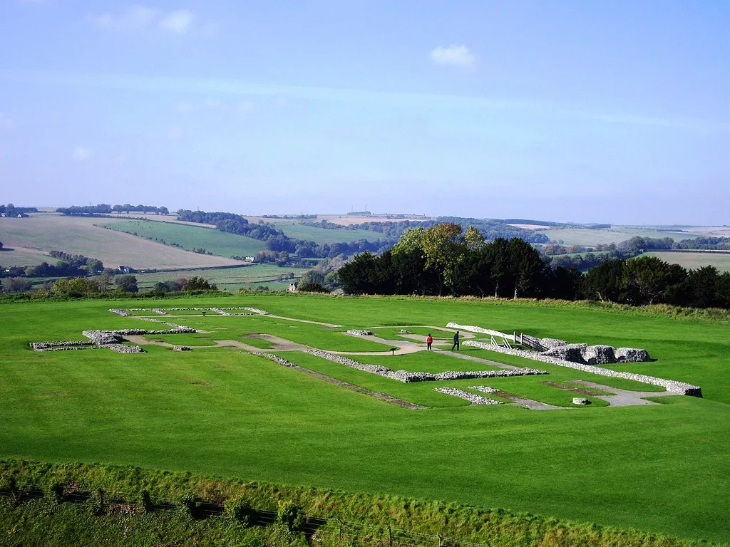 Photo showing: The foundations of Old Sarum Cathedral in Wiltshire, England, United Kingdom