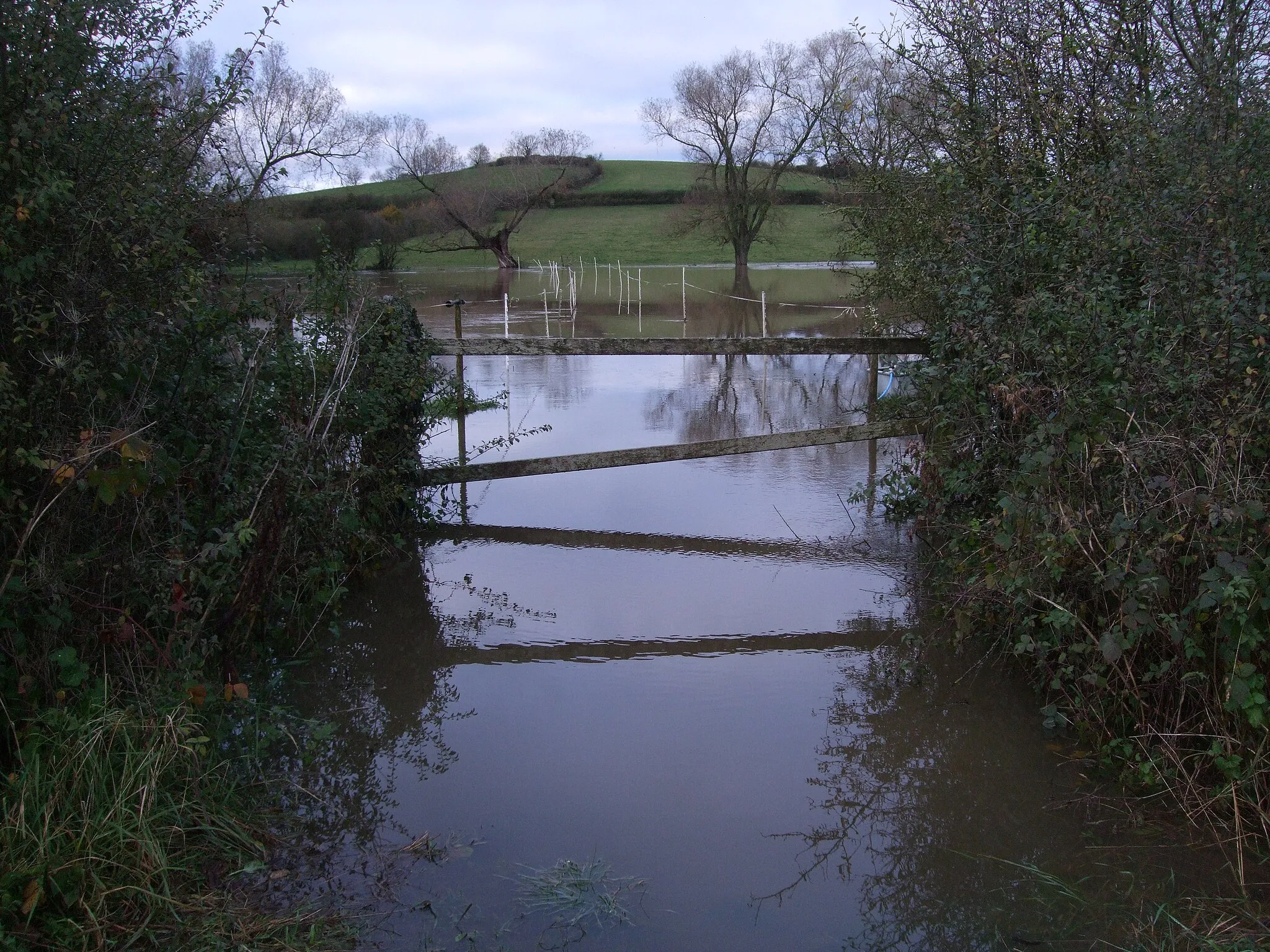 Photo showing: Flooded footpath, Brinkworth