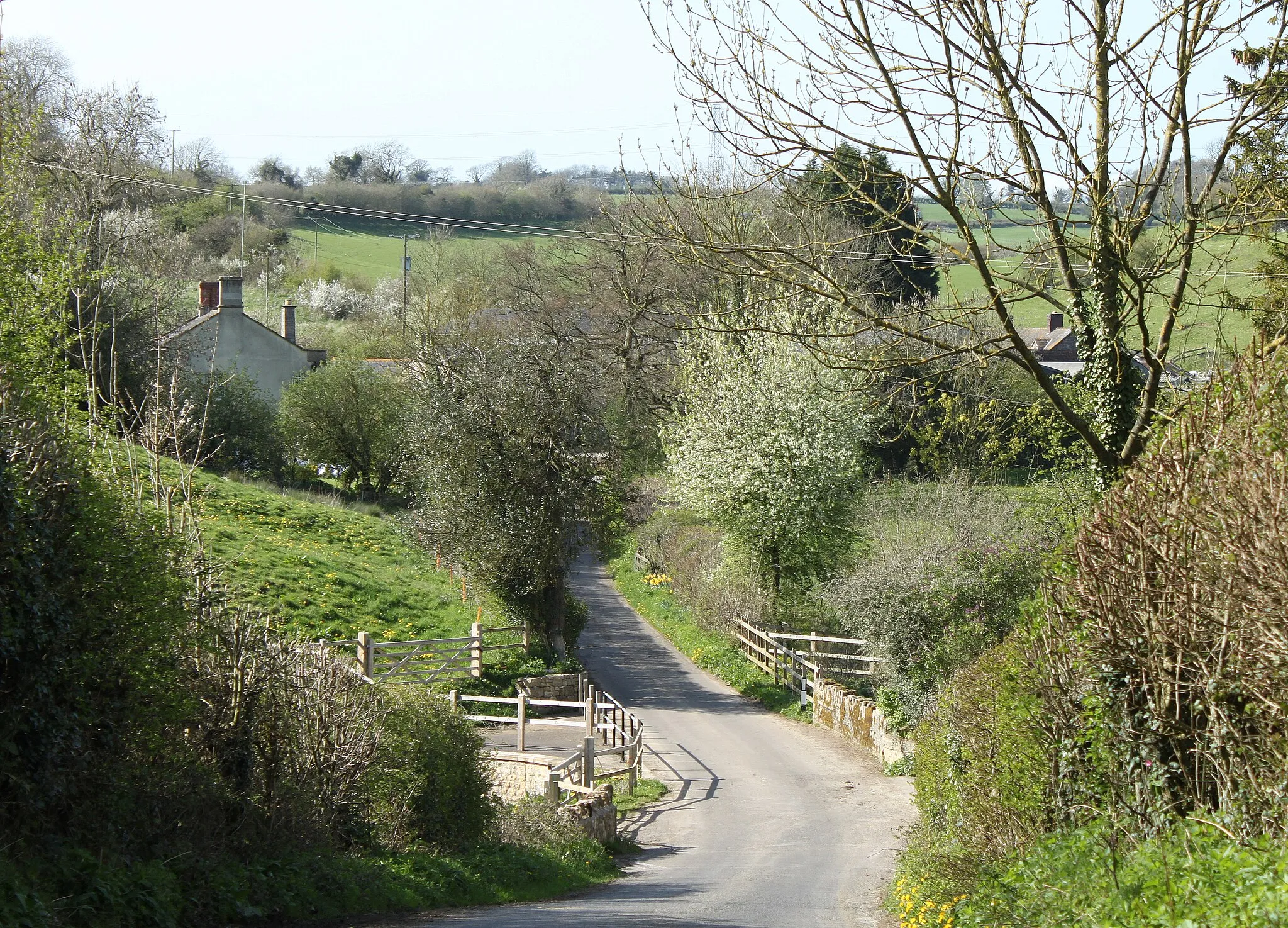 Photo showing: 2011 : Down the hill to Higher Alham