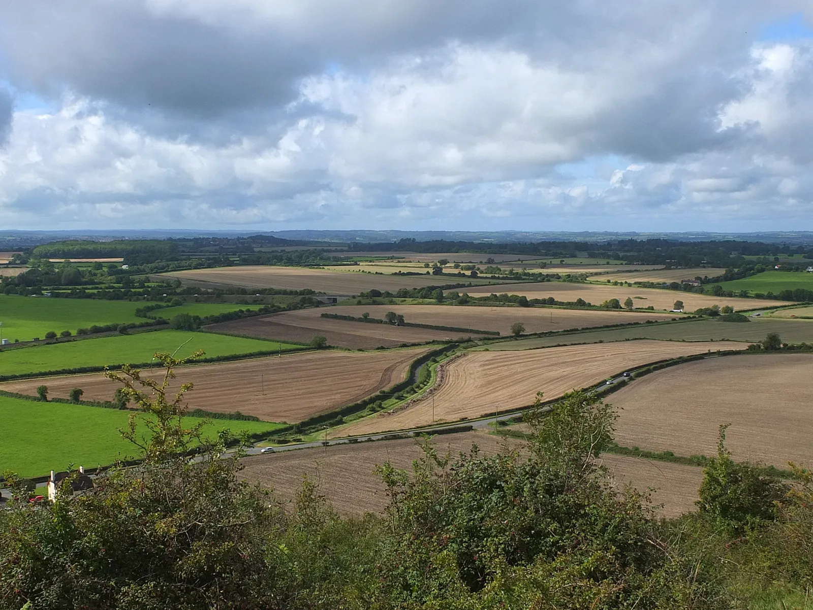 Photo showing: View to Westbury Road from Arn Hill Down