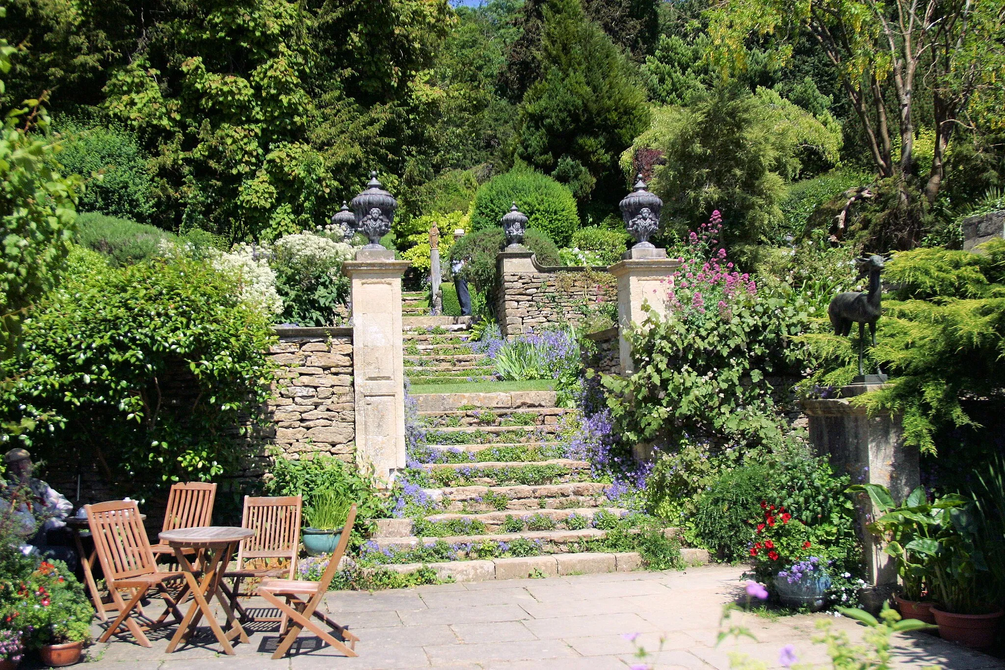 Photo showing: Iford Manor - steps up from the terrace