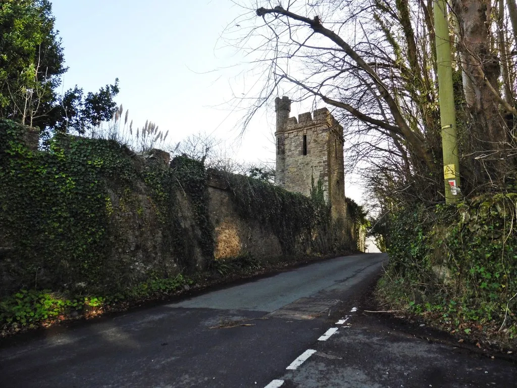 Photo showing: Turret on Banwell Castle walls