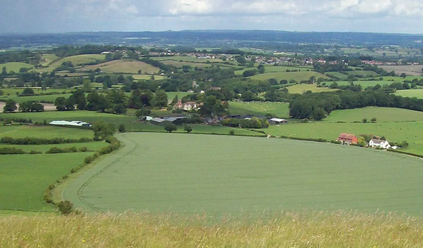 Photo showing: Corsley Village from Cley Hill