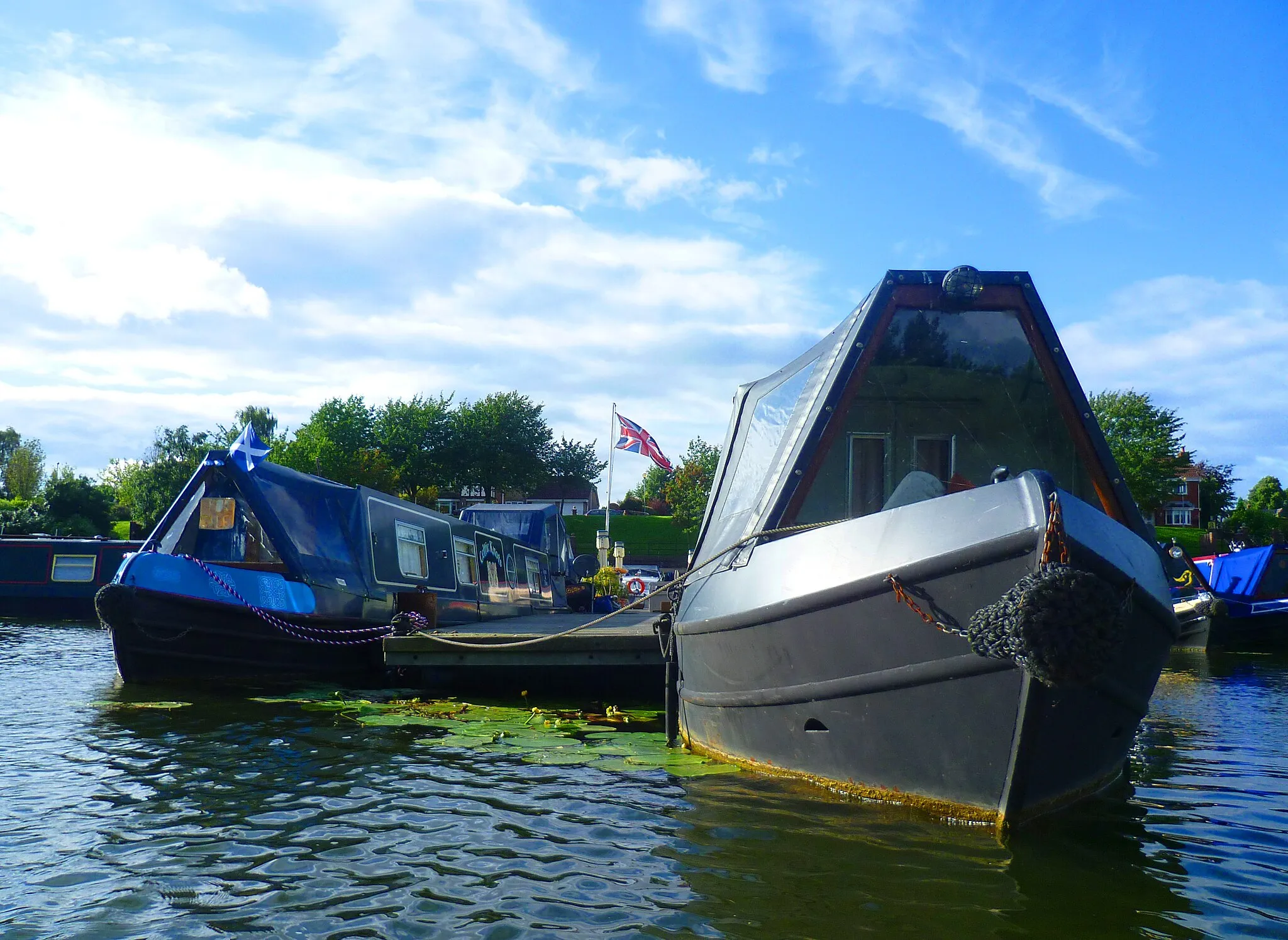 Photo showing: Barges at Boothstown Marina