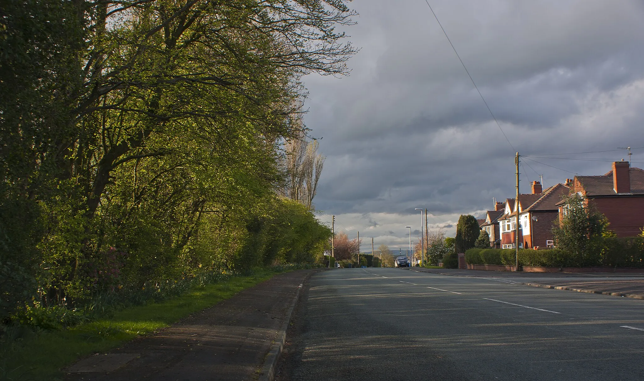 Photo showing: The road towards Glazebrook and Culcheth