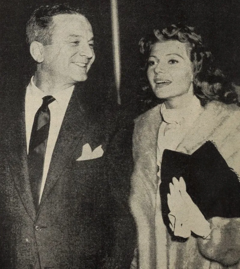 Photo showing: James Hill and Rita Hayworth, 1958