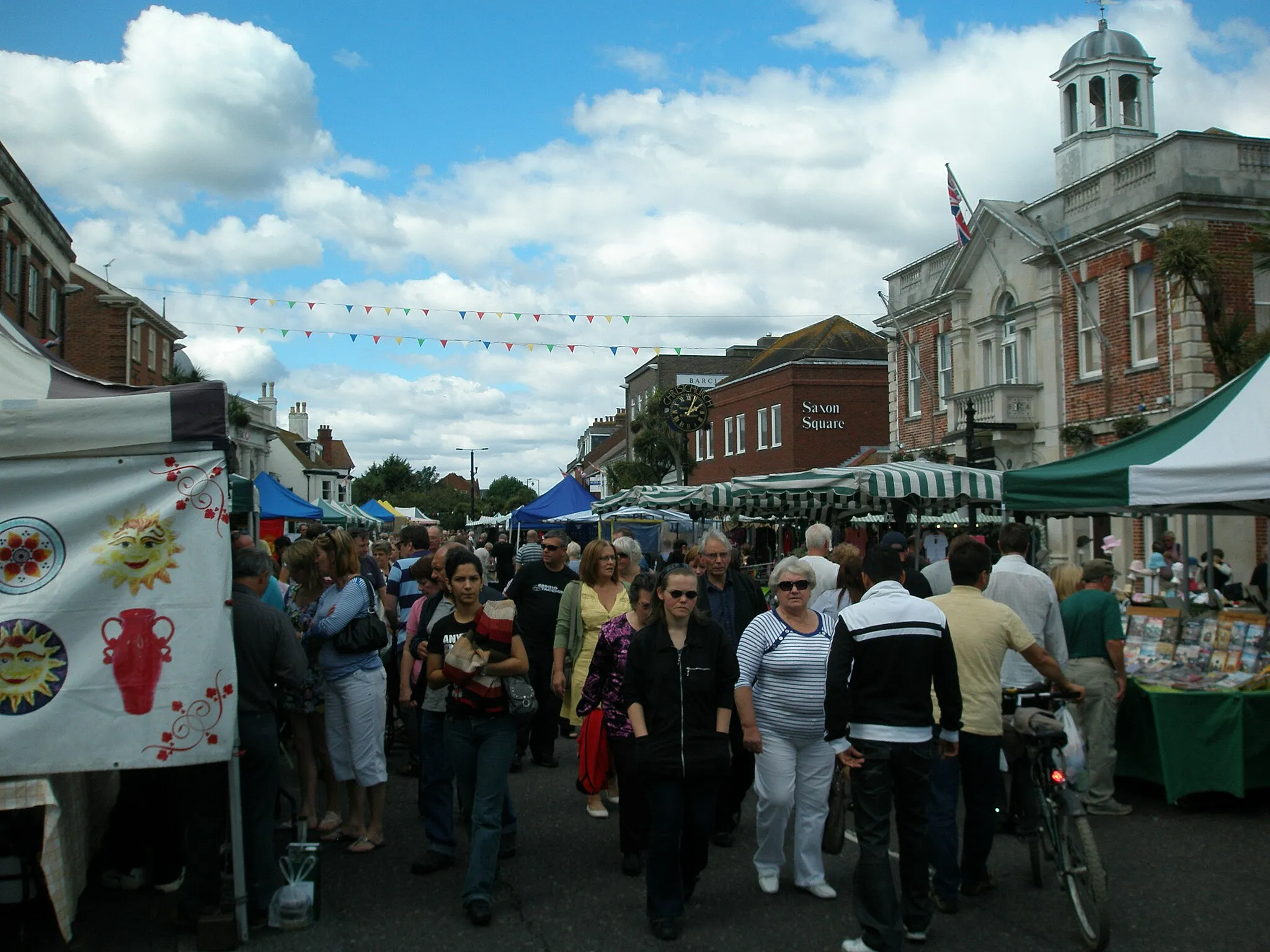 Photo showing: The weekly (Monday) market in the town of Christchurch, Dorset. 2010.