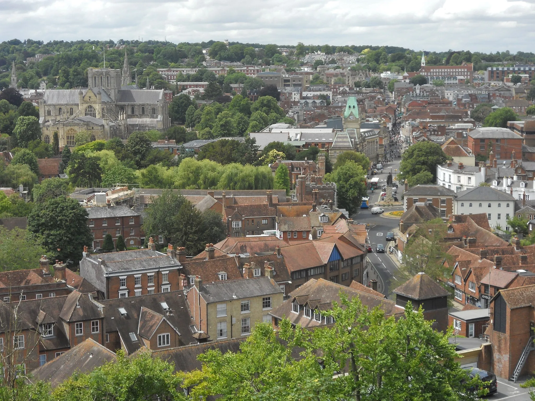 Photo showing: Winchester, Hampshire, England, viewed from St Giles Hill