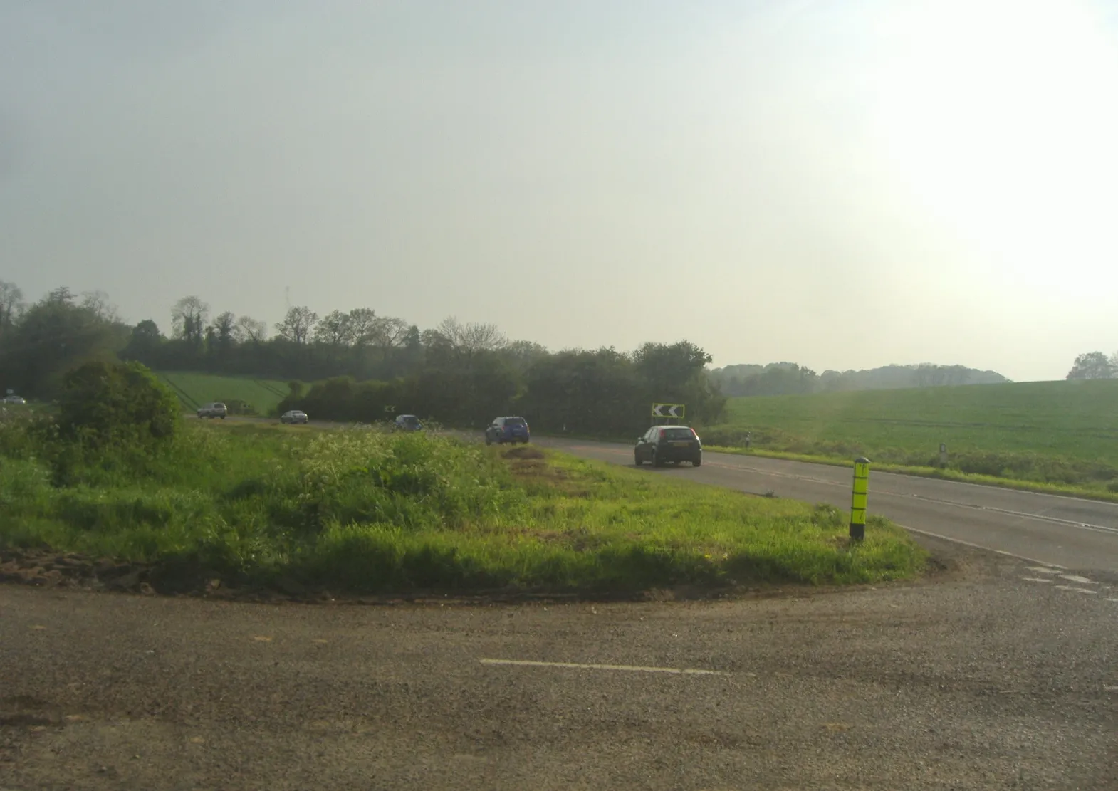 Photo showing: Basingstoke Road at the junction of the road to Lasham