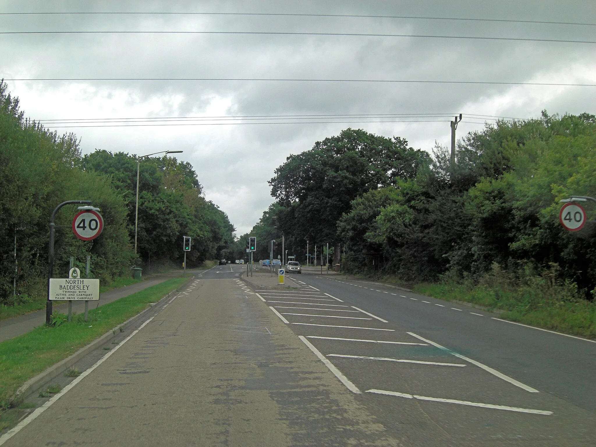 Photo showing: A27 enters North Baddesley