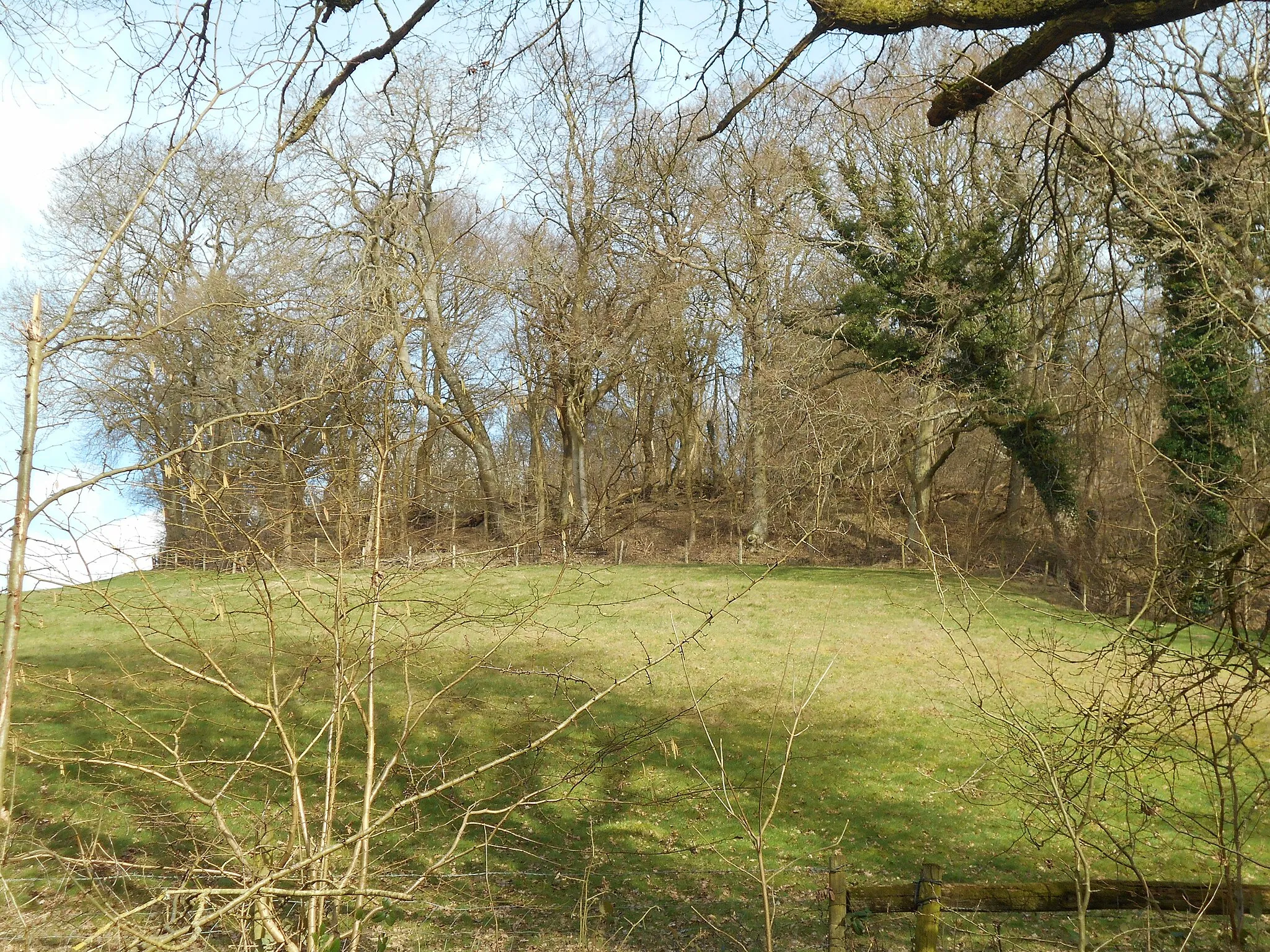 Photo showing: King John's Hill, in Worldham Parish, Hampshire. The hill was an Iron Age hillfort, with a later medieval hunting lodge attributed to King John.