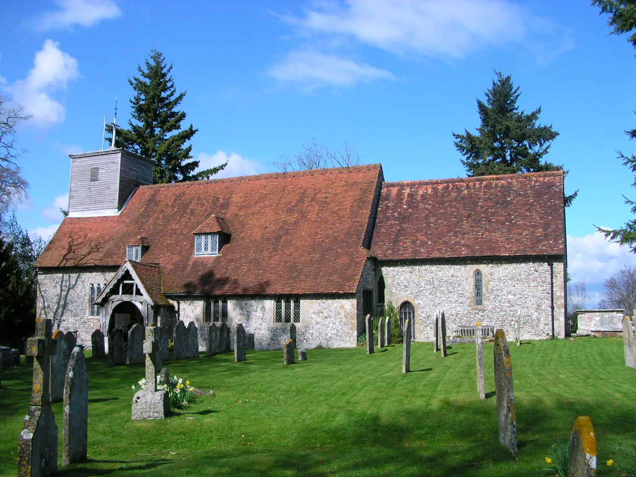 Photo showing: Parish church of St Margaret of Antioch, East Wellow, Hampshire, seen from the southeast