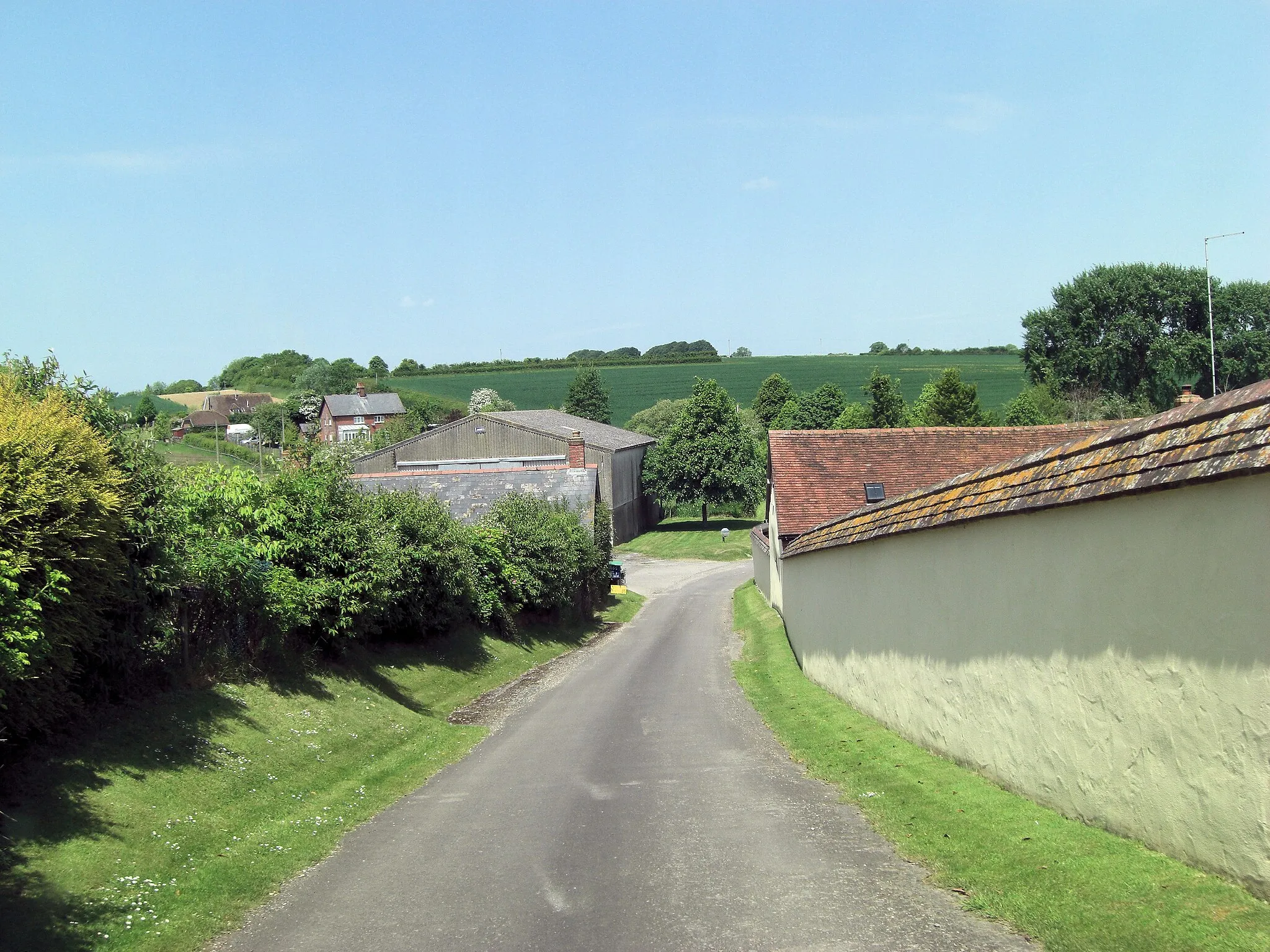 Photo showing: Ass Hill descends through Bowerswain Farm