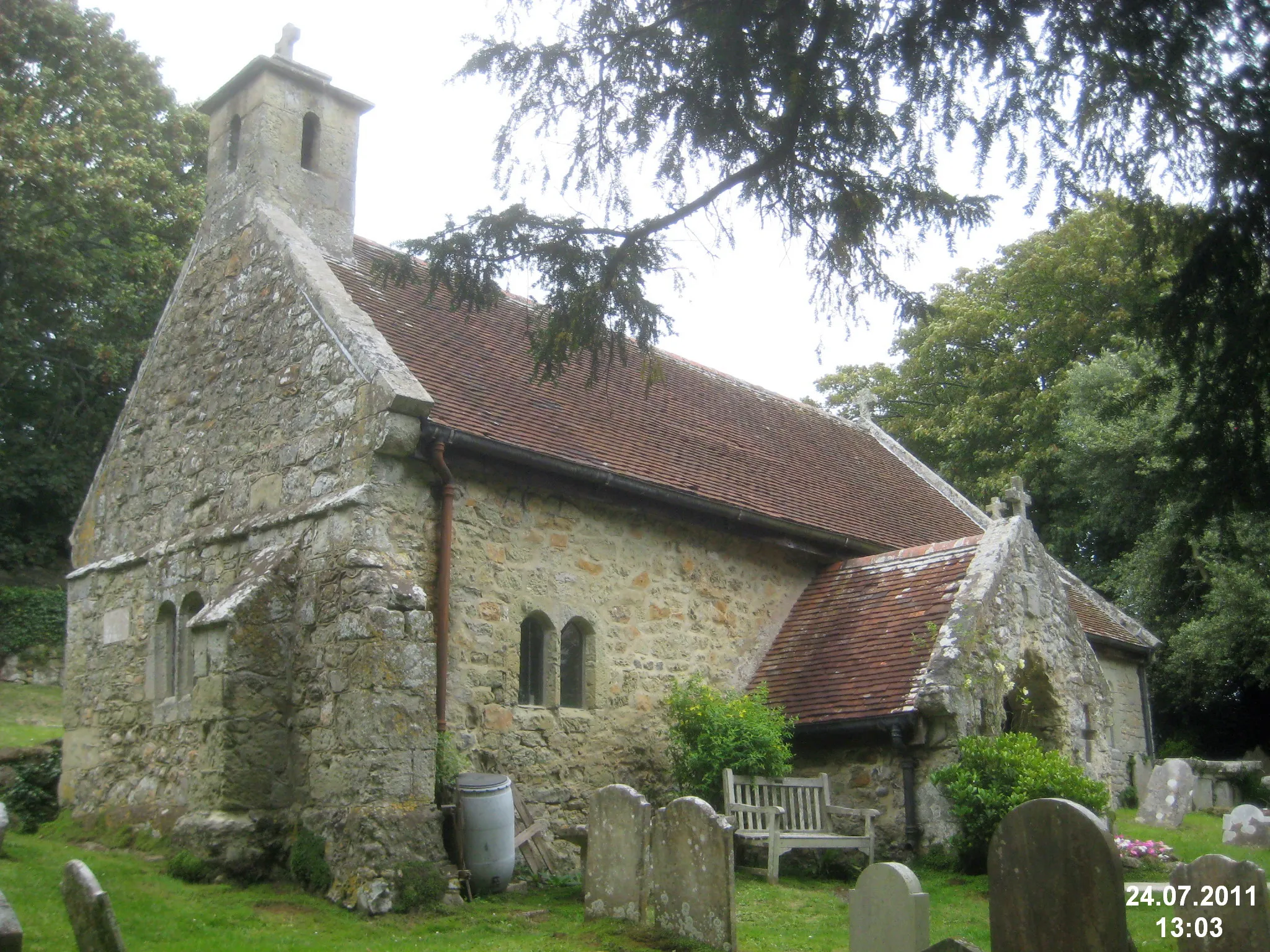 Photo showing: The old church of St Boniface, Bonchurch, Isle of Wight