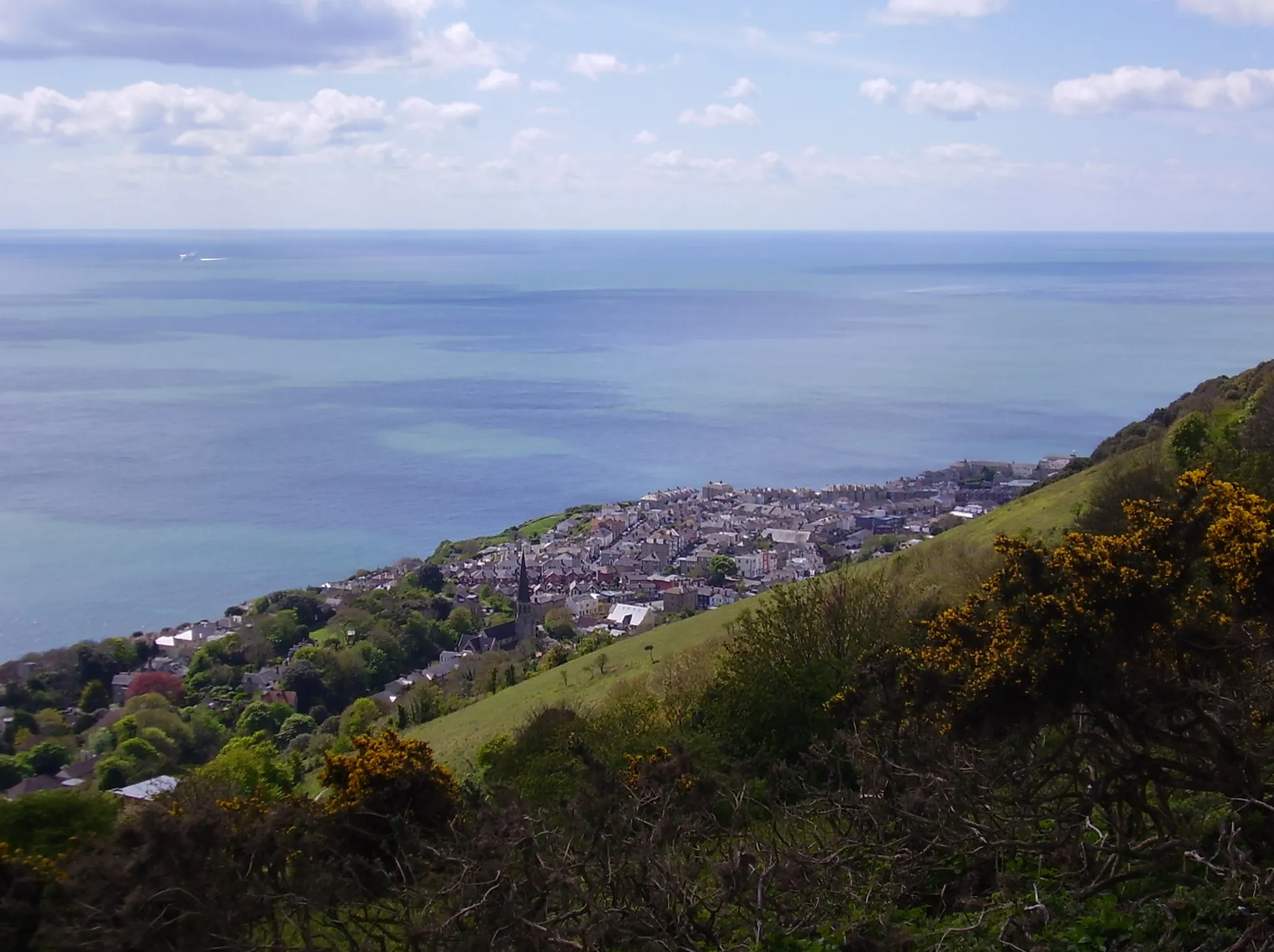 Photo showing: Ventnor from St Boniface Down, Isle of Wight, UK